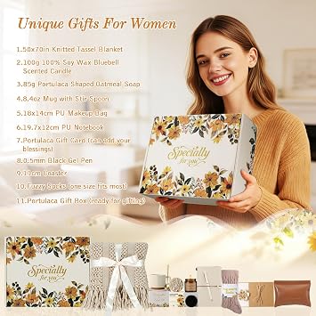 Get Well Gifts Box for Women Self Care Gift - Birthday Gifts for Women Mom Friend, Get Well Soon Gift Baskets for Women Care Package, Thinking of You Thank You Appreciation Gifts for Her Teacher