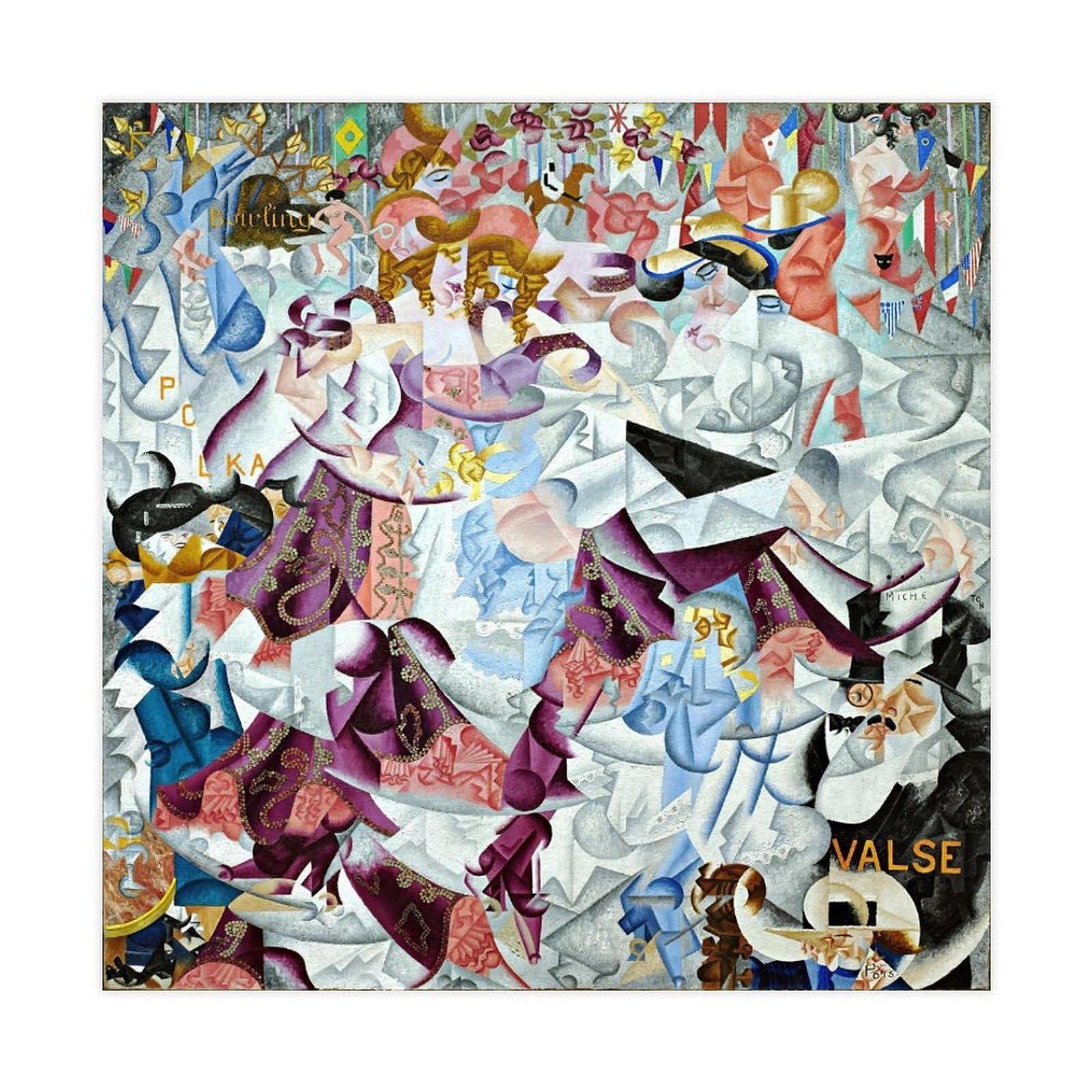 Hiéroglyphique dynamique du Bal Tabarin impression sur toile pour décoration murale de bureau - 6
