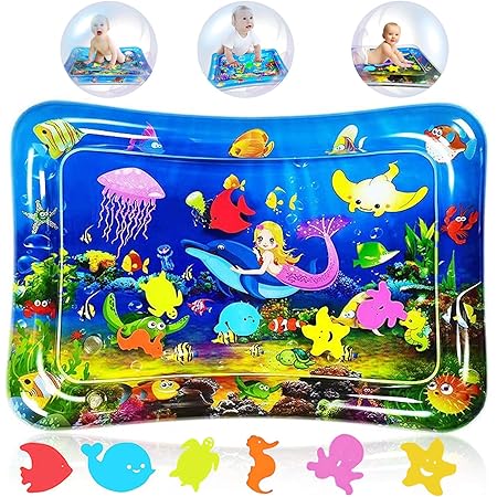 Keten Tapis D Eau Gonflable Pour Bebe Tapis De Jeu En Pvc Impermeable Rempli D Eau Pour Les Bebes Centre De Jeux D Activites Amusantes Stimulation De La Croissance De Bebe 26 X Amazon Fr