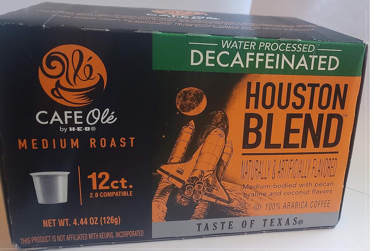 Cafe Ole Taste of Texas Houston DECAF 12 cts. (Pack of 2)