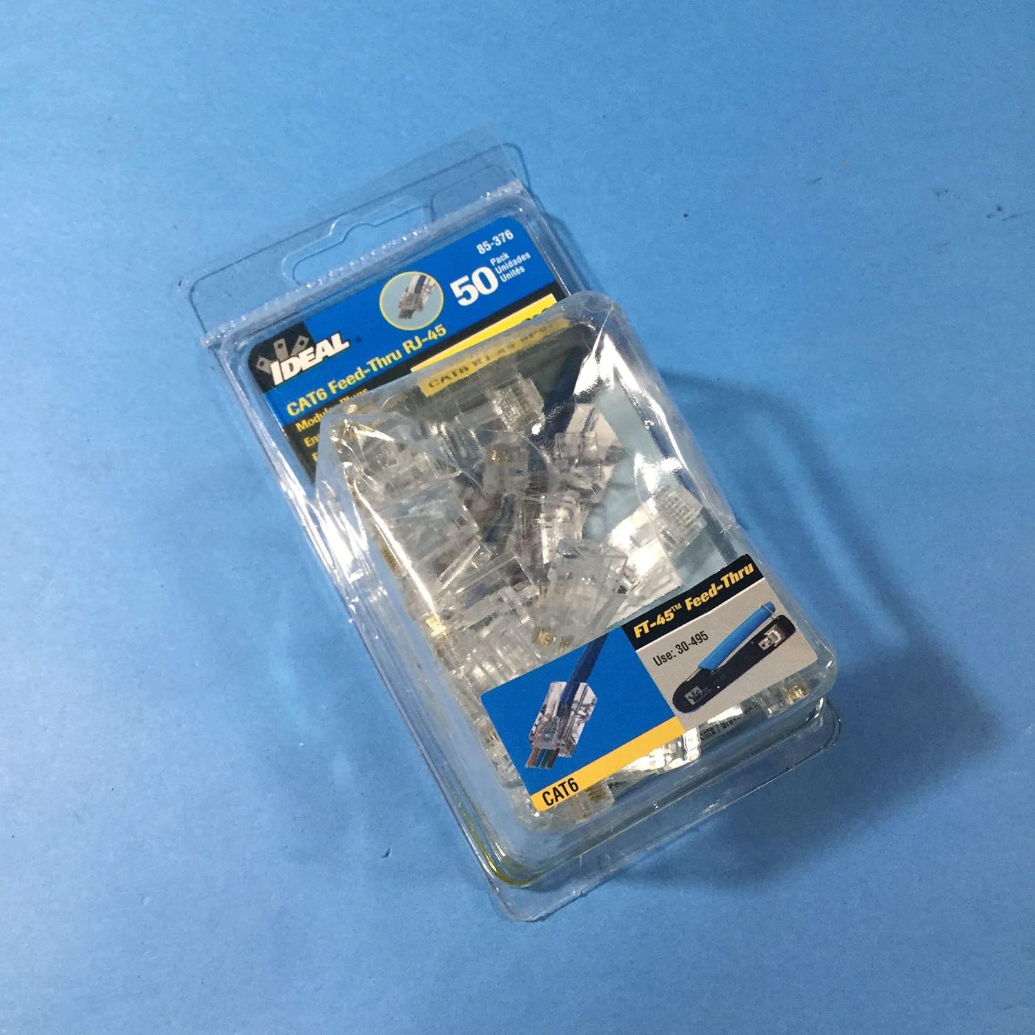 Modular Plug, Category 6 Cable, Clear, PK50
