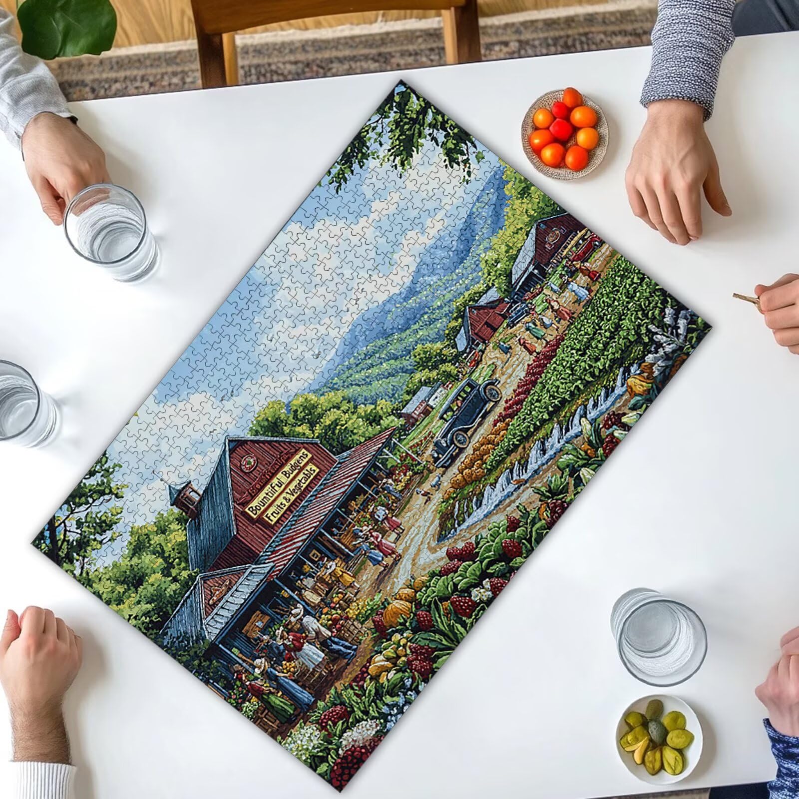 4000 puzzli dla dorosłych, 4000 elementów, drewniane puzzle z kolorowym pudełkiem, rodzinne gry edukacyjne, prezenty dla kobiet, wystrój domu, motyw: (Farm), -3544
