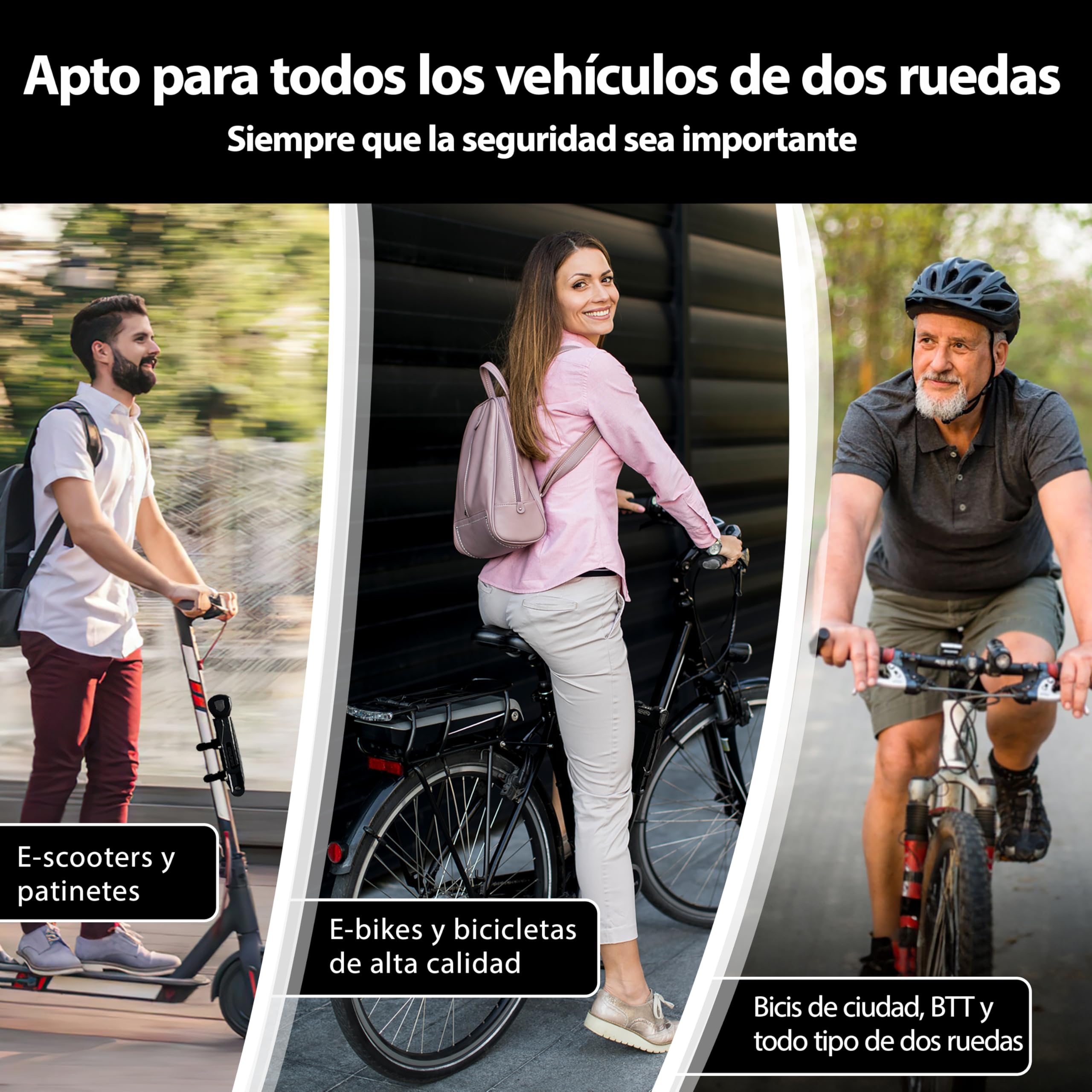KOHLBURG antirrobo plegable para bicicleta de 110 cm con números [resistente a cortapernos] con código numérico y soporte – candado de combinación de alta seguridad – antirrobo para bici & e‑bike