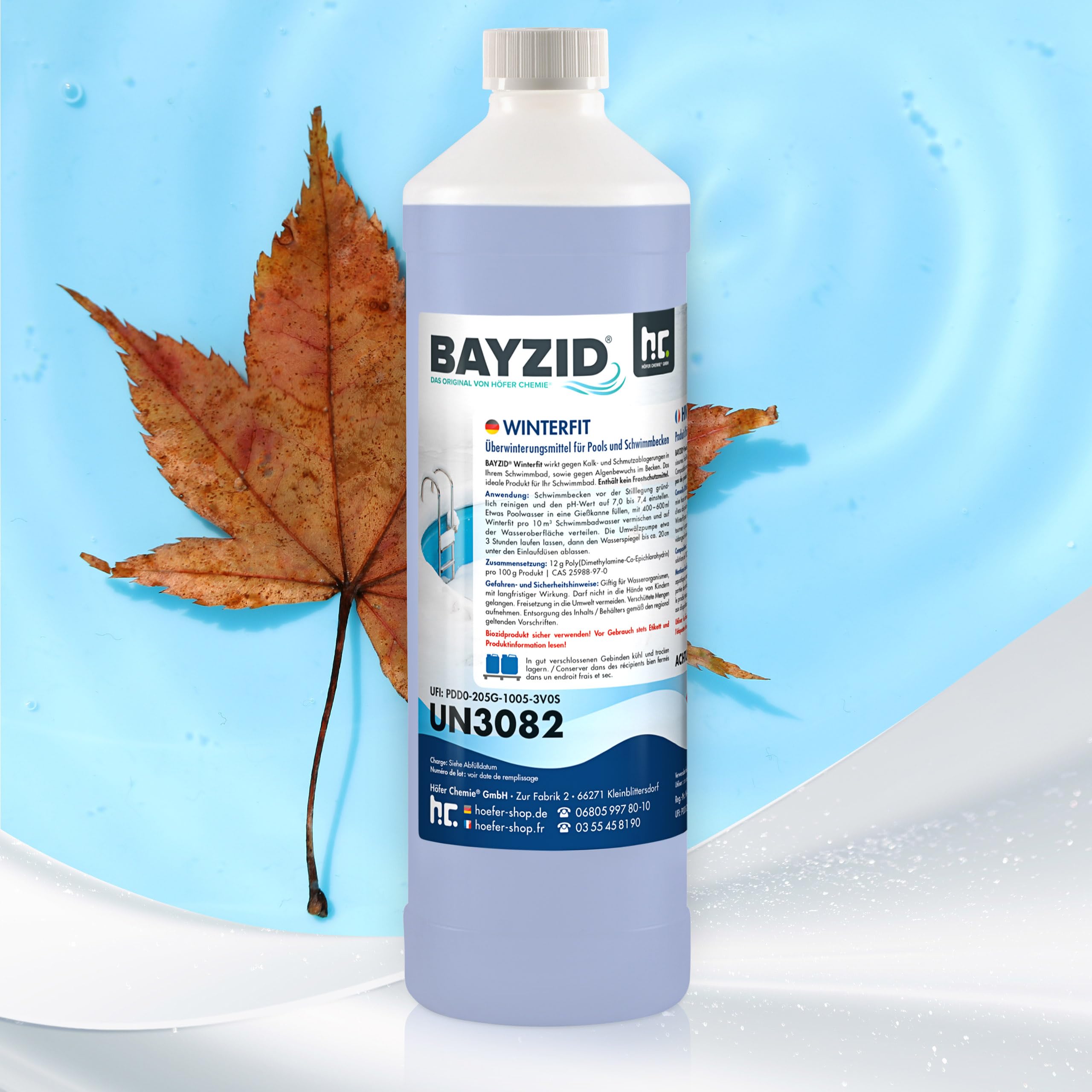 BAYZID Produit d'Hivernage pour Piscine 6 L (6 x 1 L) - Effet Détartrant, Algicide et Anti-Moisissures - Préparation Hivernale Efficace pour Piscines