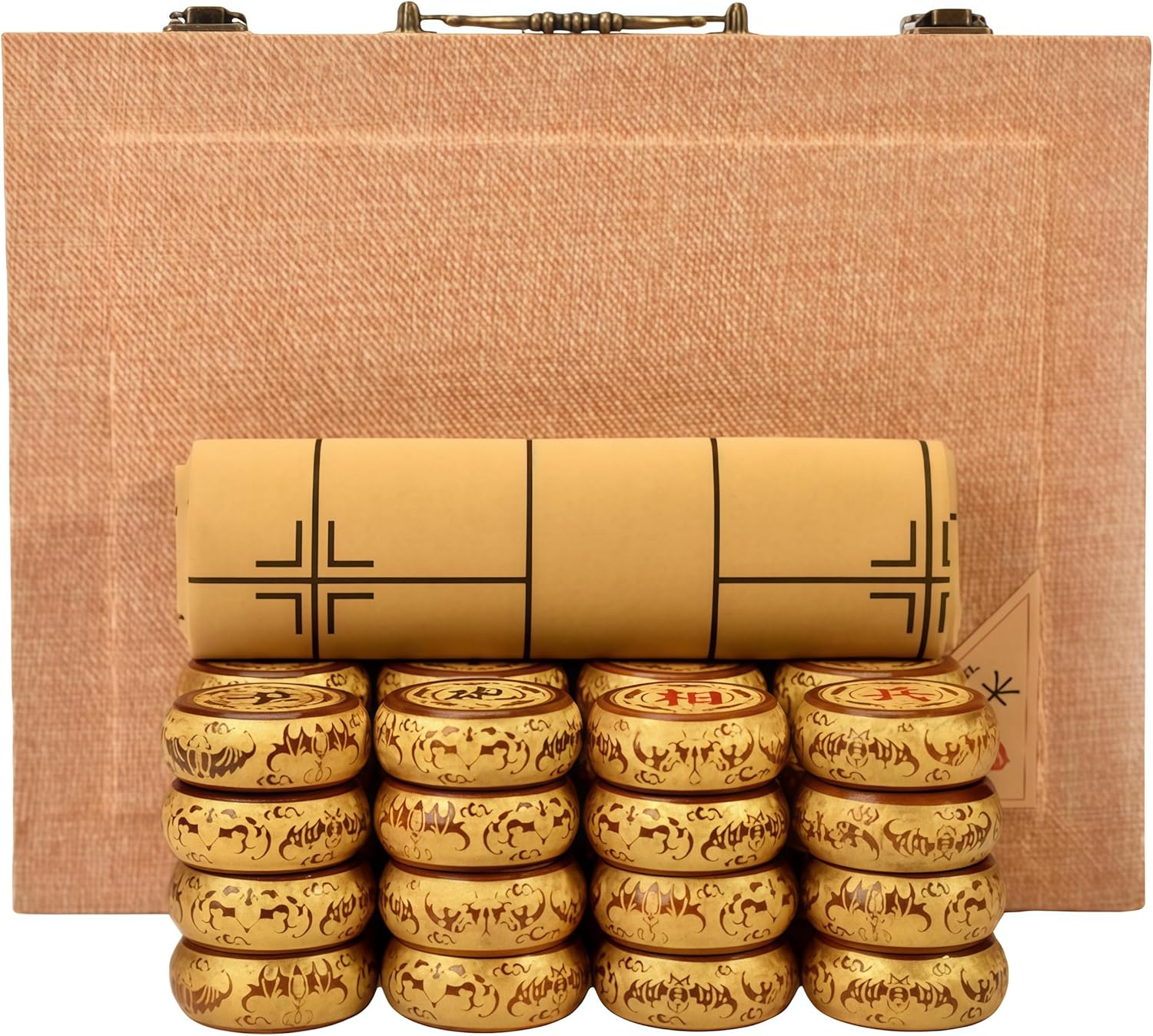 Natural Wood Chinese Chess, Xiangqi Gift Set - Travel Games Sets with Board Games Gift, Xiang Qi Game & Pieces, Chinese Decor & Gifts, Chinese New Year Decor (Small)