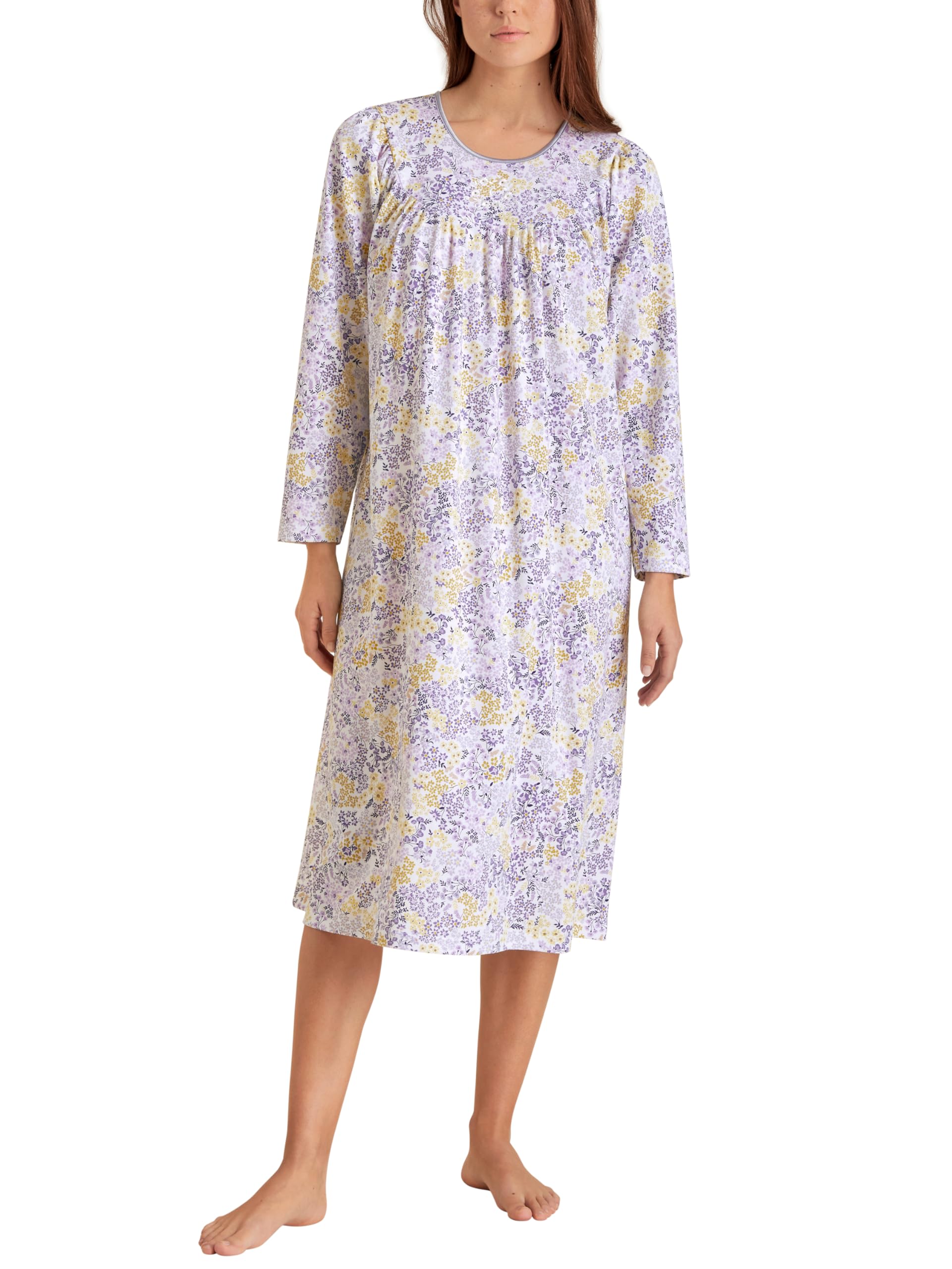 CALIDA Ladies Soft Cotton Nightdress Twilight Purple Standard, Twilight Purple, One size