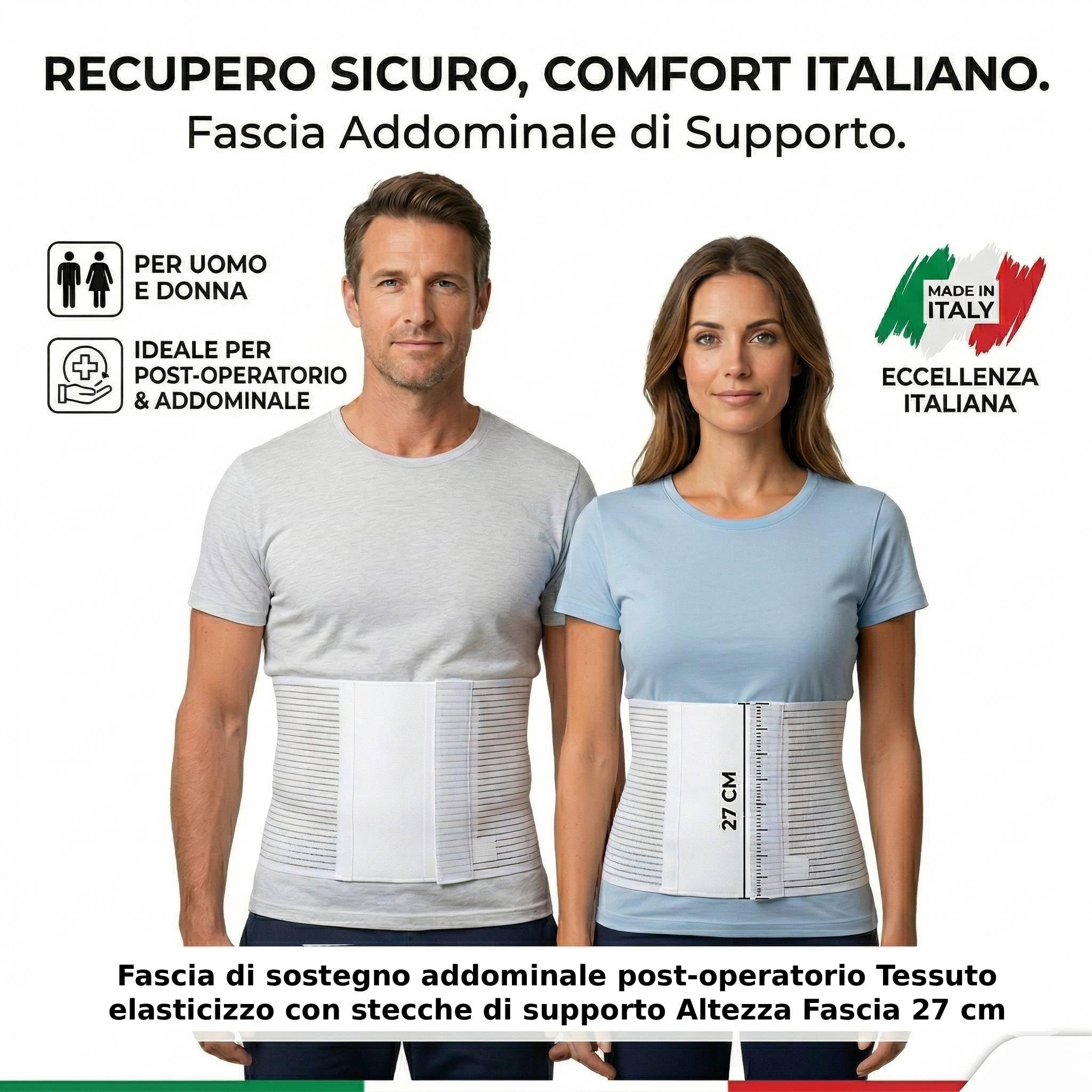 BODYPERFECT Fascia addominale Post operatoria Unisex contenitiva Post parto operazione Allevia mal di schiena chiusura regolabile X-LARGE