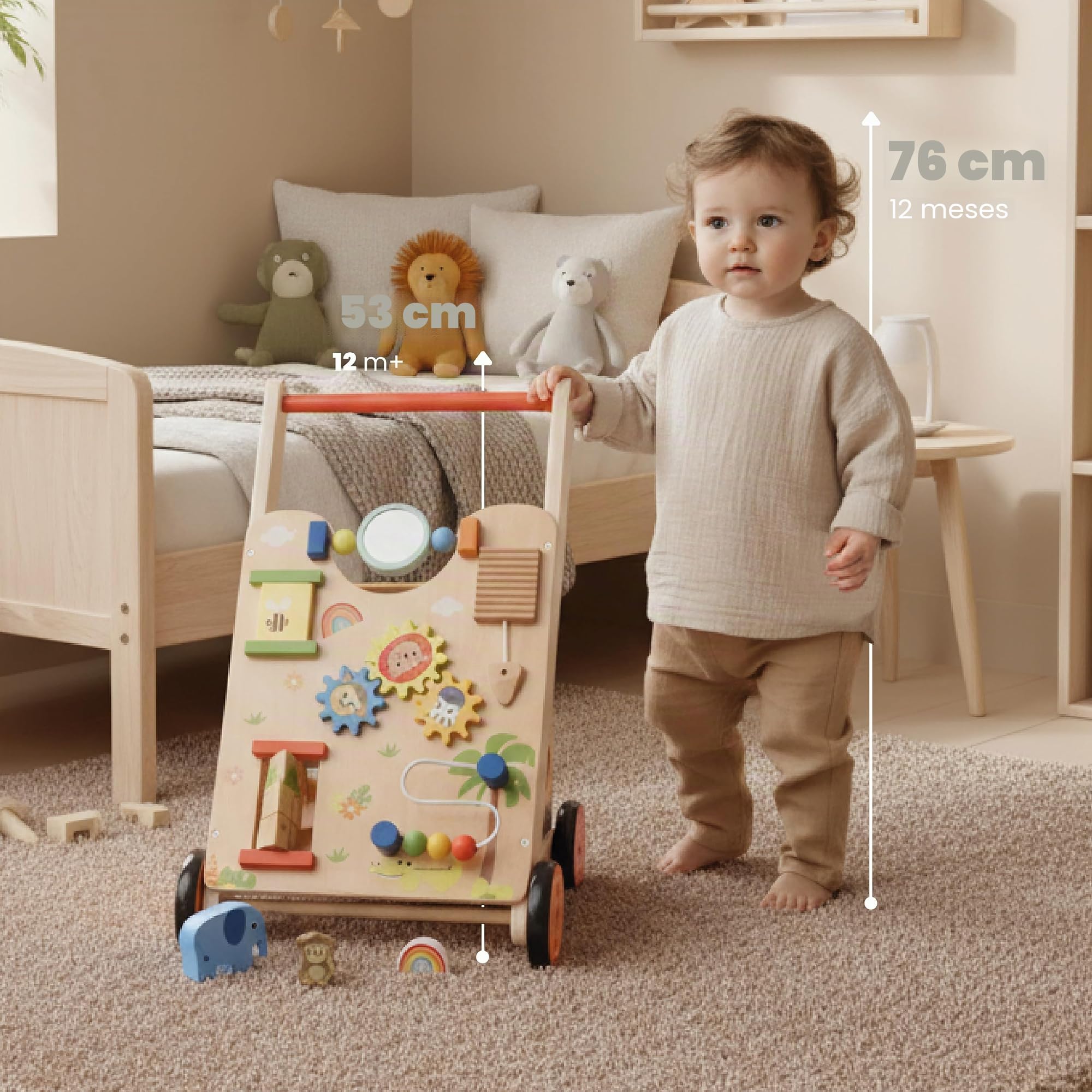 SUN BABY Juego de Bebé y Andador 12-36 Meses - Marrón