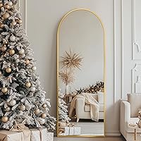 Vista 1 de Espejo de longitud completa, de 59 x 19 pulgadas, de suelo, arqueado, no empotrado, con soporte, colgante, montado para dormitorio, sala de estar