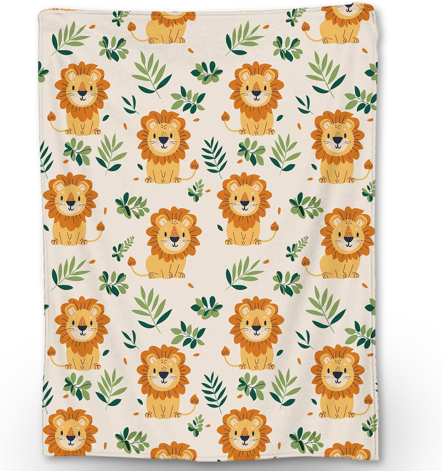 Cute Cartoon Lion Blanket – Soft Lightweight Cozy Animal Flannel Throw Blanket for Adults Kids Women Men, Warm Fuzzy Blankets for Couch, Bed, Travel, Outdoor Use, Home Decor 60×50 in