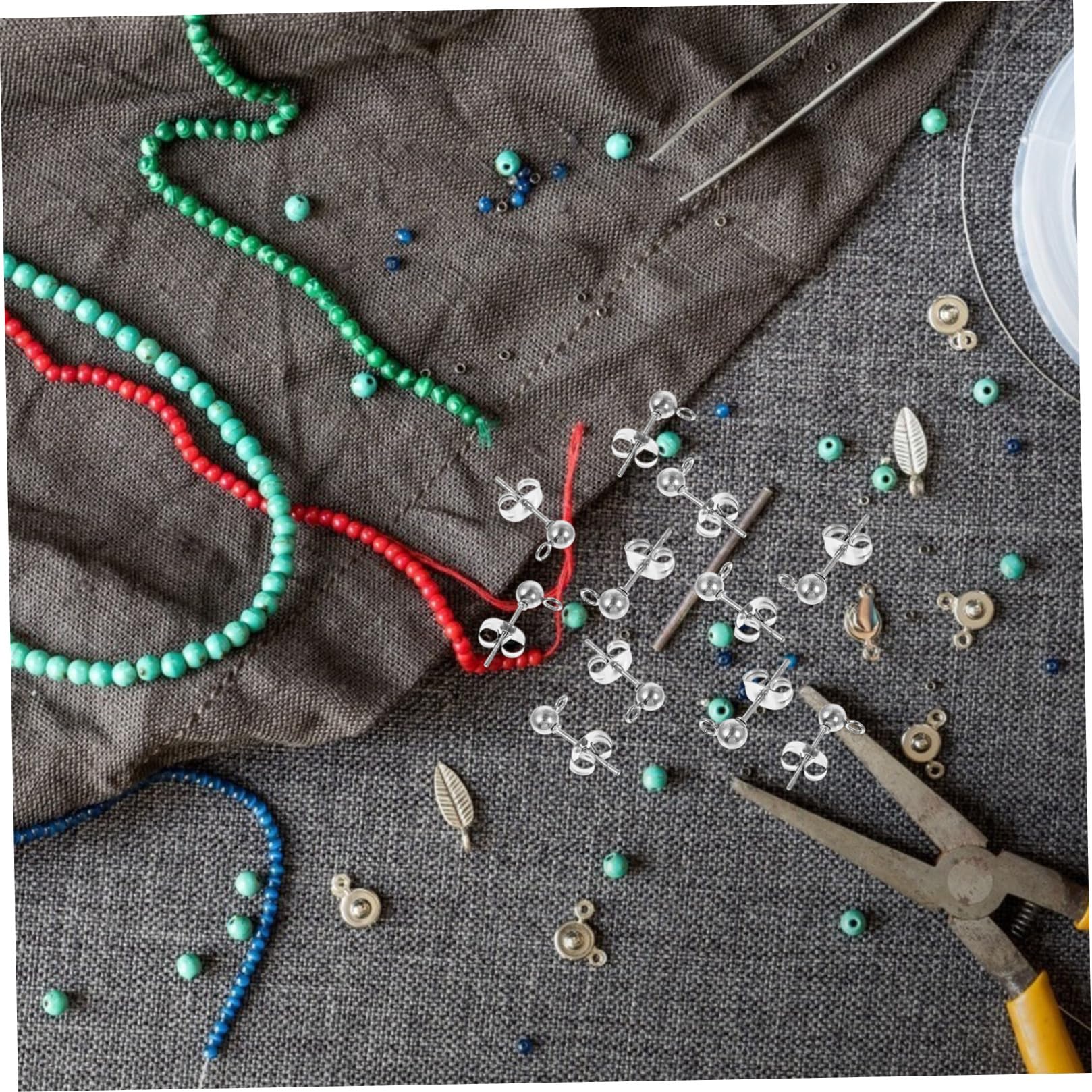 LIFKOME orecchini di perle hoop earrings Gioielli alla moda orecchino fai da te perlina rotonda orecchini a bottone orecchini fai da te orecchino di moda Acciaio inossidabile Silver