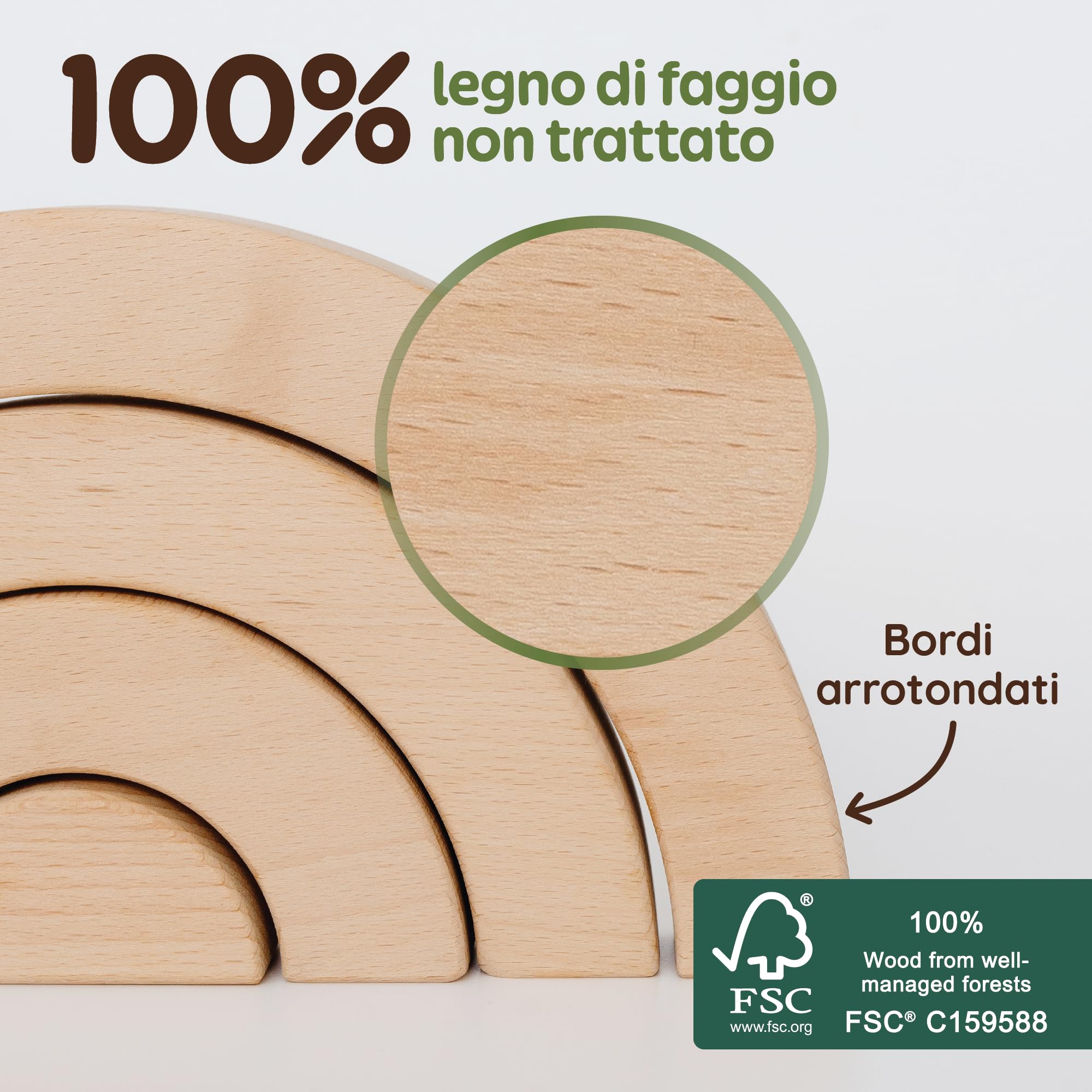 Blocchi Costruzioni per Bambini 2 Anni, Costruzioni Legno Bambini, Set Arco | Blocchi di Legno 100% FSC, Mattoncini Costruzioni Grandi per Bambini 2 Anni, Mattoncini Legno, Costruzioni per Bambini 3 Anni