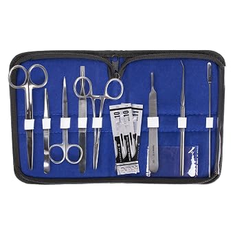 Advanced Dissection Kit Biology Lab Anatomy Dissecting Set with Stainless Steel Scalpel Knife Handle Blades and Carrying Case, for Medical Students and Veterinary, 28 Pieces