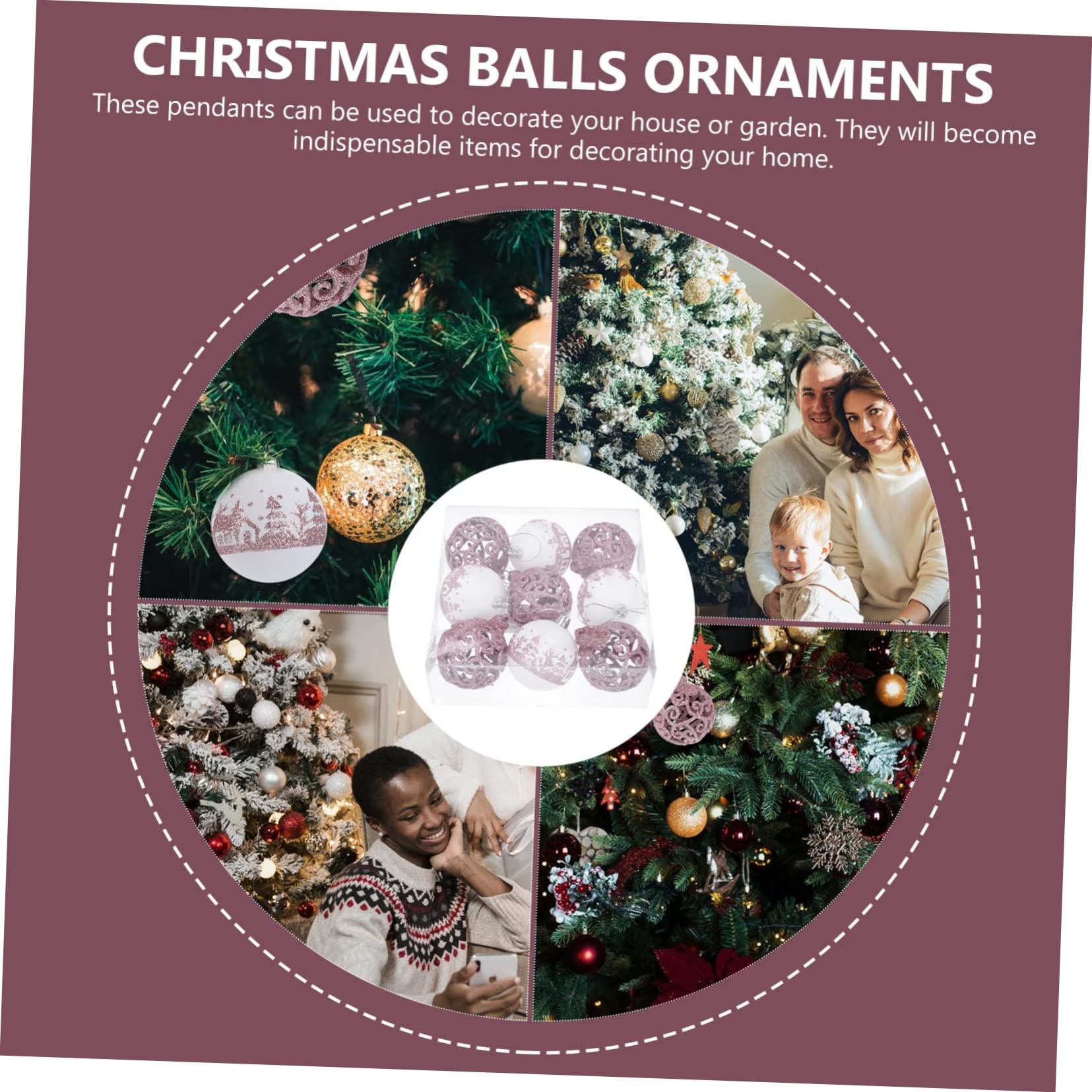 ABOOFAN Lot De 3 Magnifiques Boules De Noël en Forme De Roses Décoratives Et Festives À Suspendre sur Le Thème De Noël 9 Pièces X 3