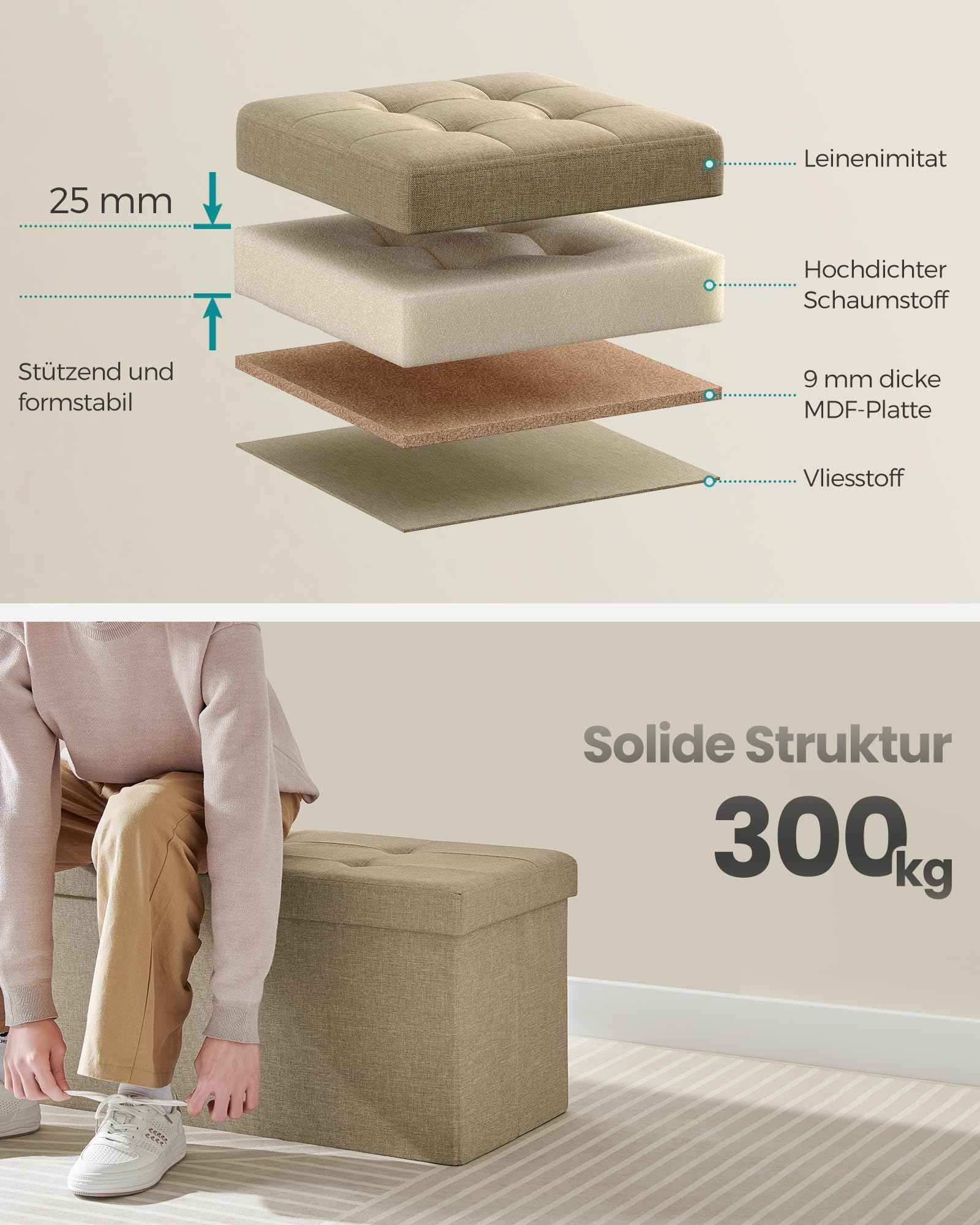 Klapp-Sitzbank mit Geheimfach