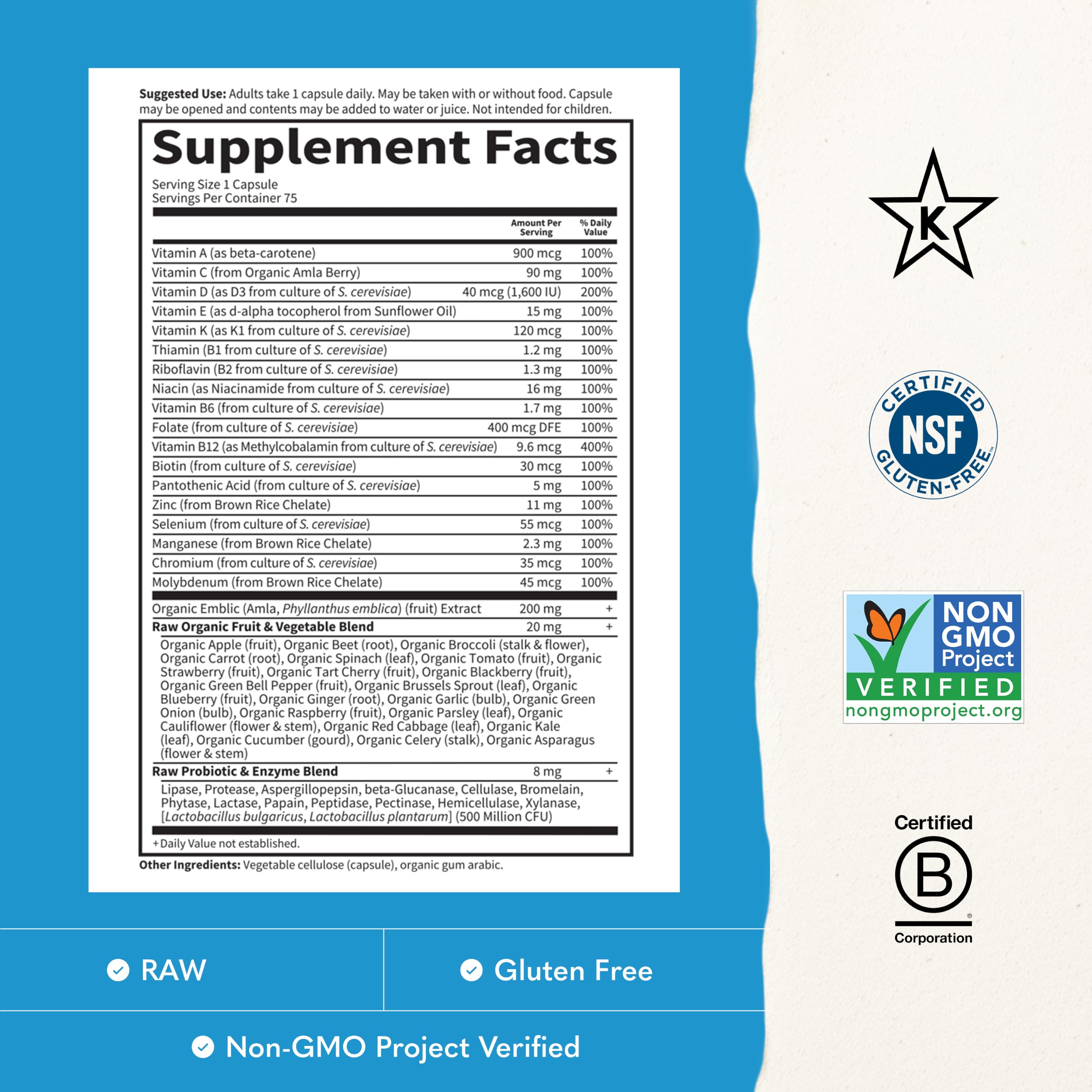 Garden of Life Vitamin Code RAW ONE for Men Once Daily Multivitamin — Amazon image 3