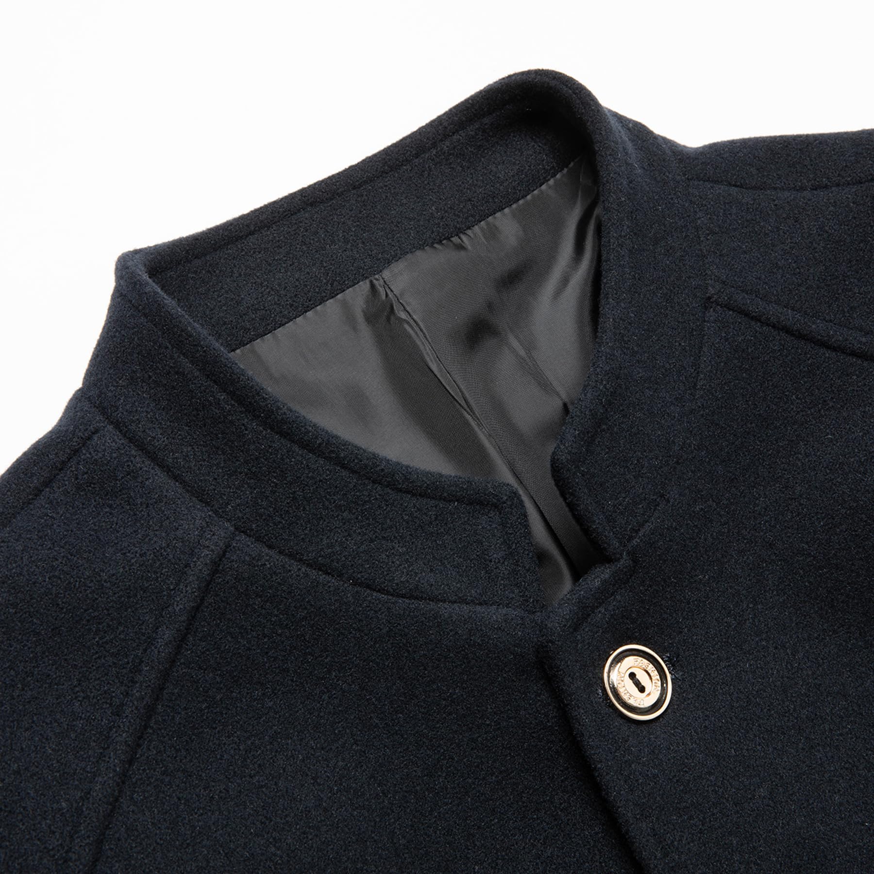Allthemen Manteaux en Laine Homme Trench-Coat Chaud Couleur Uni Coupe Slim Parka Col Montant Jacket Courte Hiver