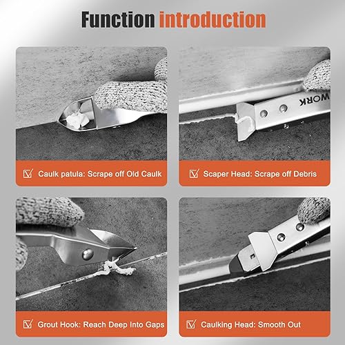 Miniatura 3 de Kit de herramientas de calafateo de acero inoxidable, juego de herramientas de calafateo con guantes resistentes a cortes, raspador, herramientas de