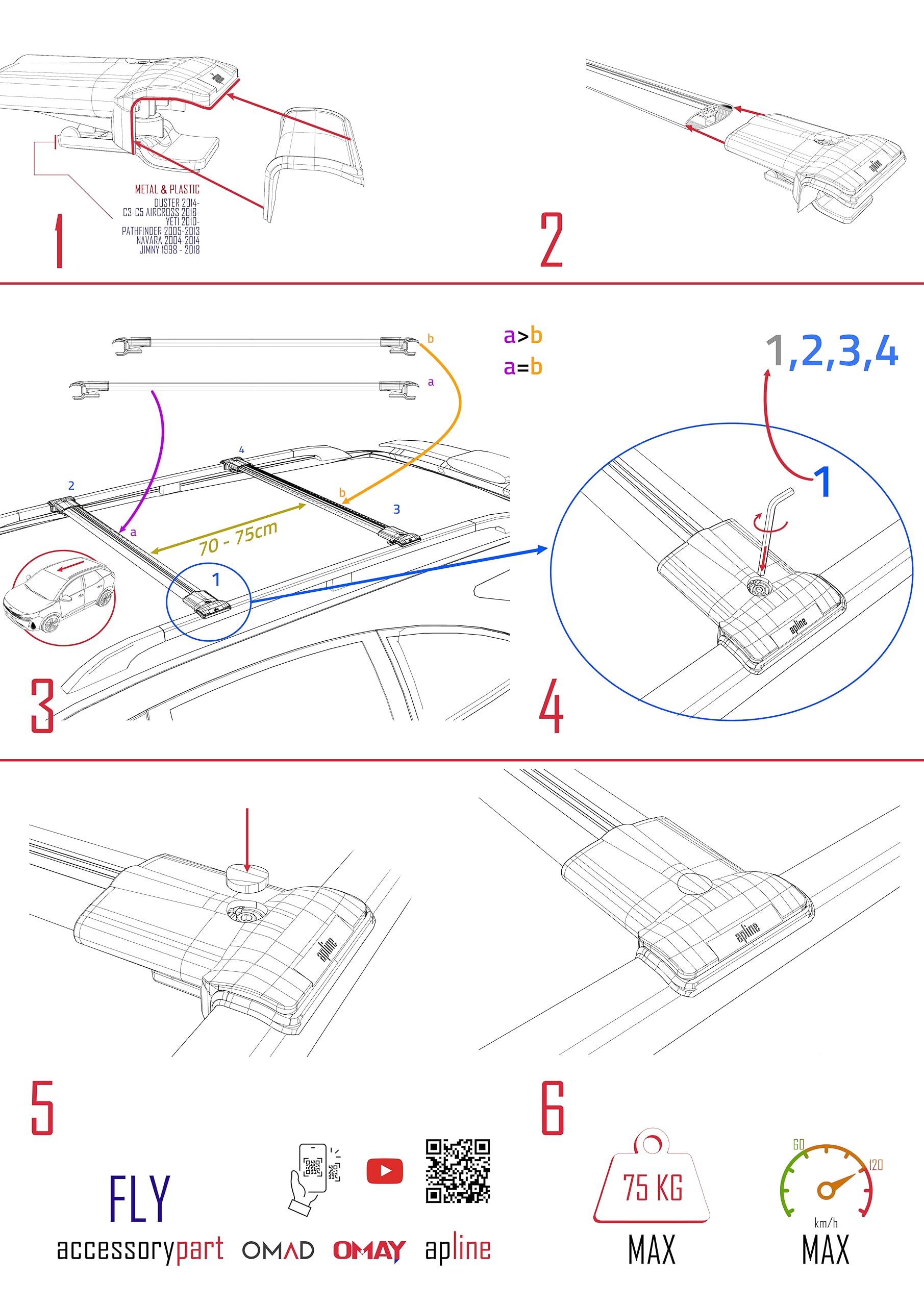 Compatibile con Seat Arona (KJ7) 2017-2026 ACE-1 Barre Tetto Portapacchi Auto Barre Portatutto Grigo Alluminio 2 Barre