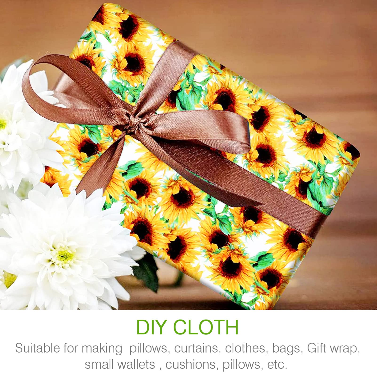 Tessuto Patchwork Cotone Girasole 10 Fogli per Cucito e Bricolage