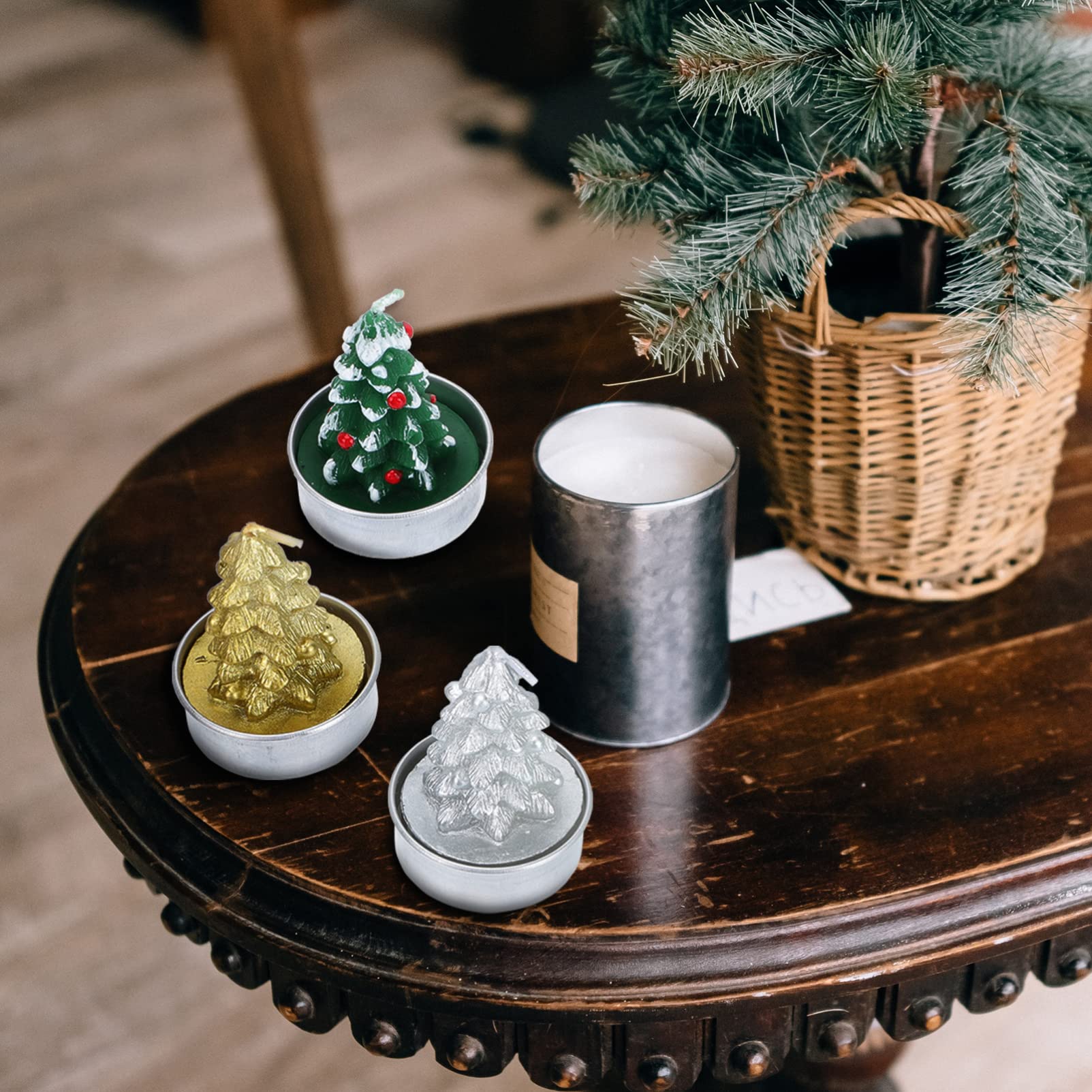 PRETYZOOM 12piezas Velas Navideñas Aromáticas Caja de Obsequio Decorativa para Fiestas Diseño de Árbol de Navidad para Decorar Fiestas de Navidad y Crear Ambiente Festivo