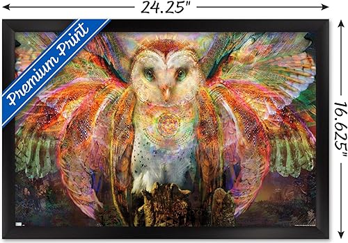 Vista 36 de Trends International Jumbie - Owl Wall Poster, 34L x 22.4W, Mahogany Framed Version
