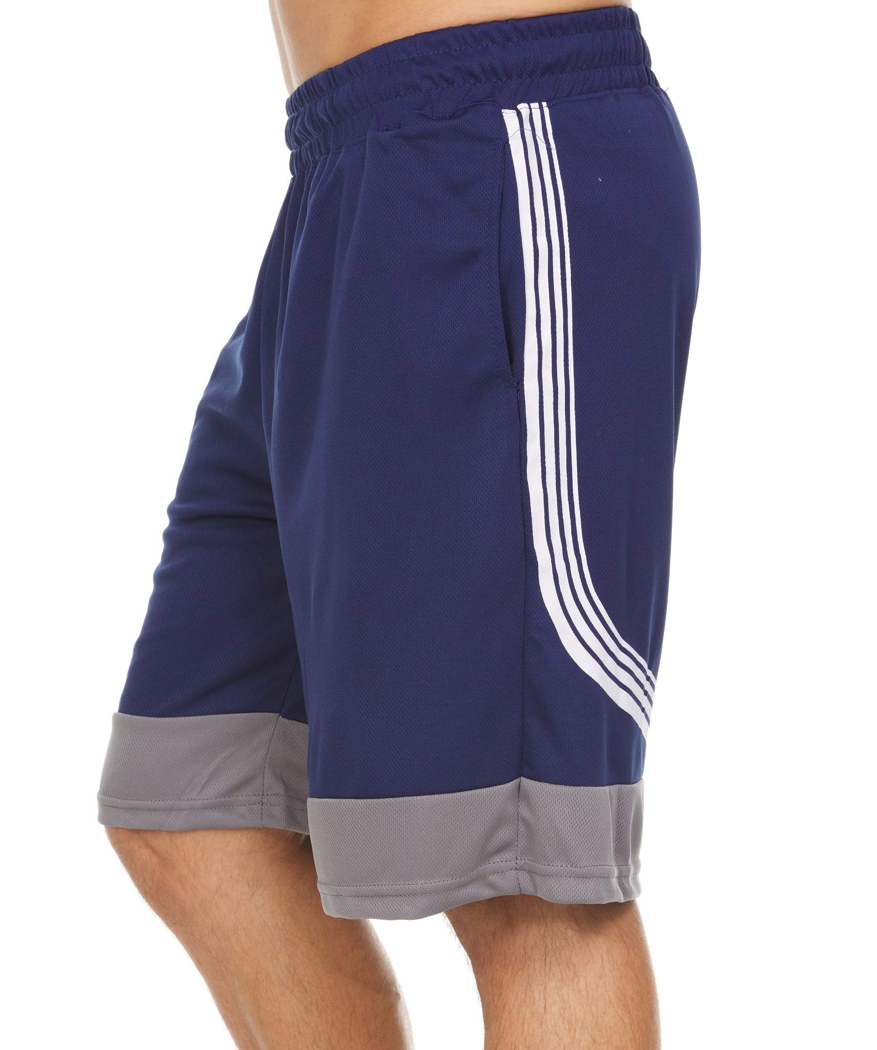 GO-JEMS Basketball Shorts for Men Athletic Running Workout Mesh Mens Shorts with Pockets and Inner Drawstring