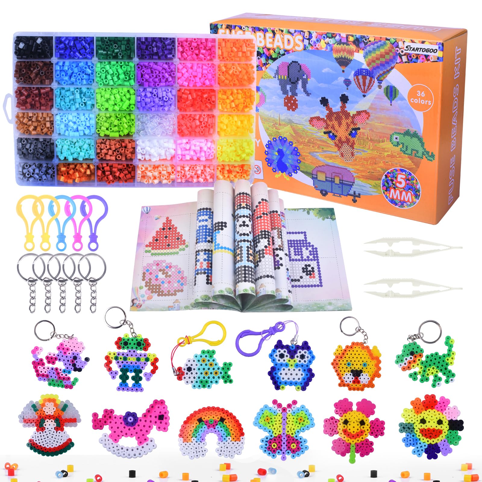 GAROMIA Plantillas De Cuentas Para Planchar – Set De 10 Placas Transparentes Con Formas Cuadrada, Redonda, Hexagonal Y Corazón, Manualidad Creativa Para Niños Y Adultos