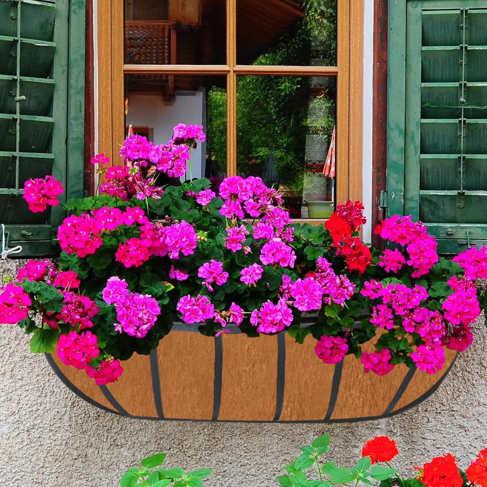 Fodere Per Fioriere In Feltro 61cm - 3 Pezzi Marrone Rossastro Per Parete E Giardino
