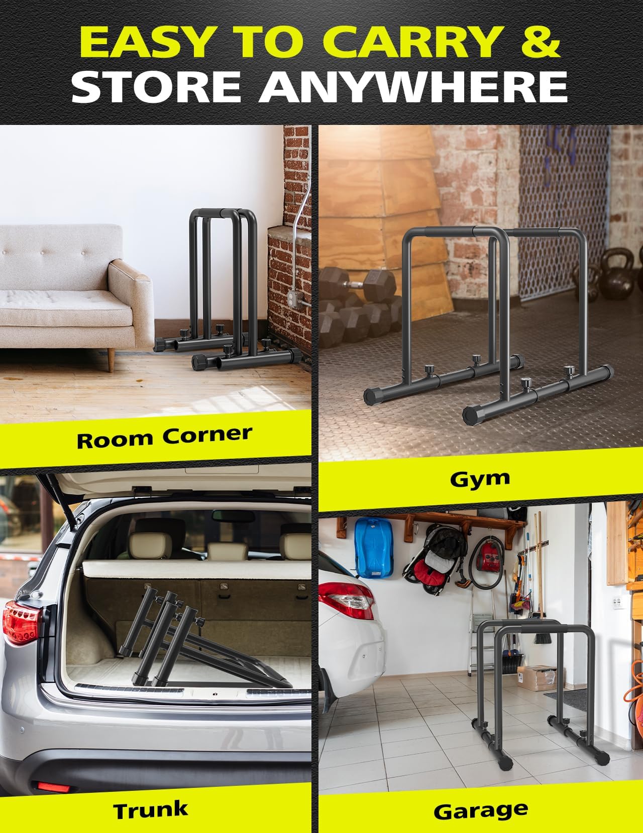 Dripex Verstellbare Dip Barren – 500 kg Dip-Station, tragbar und funktional dip stange, Fitness-Bar mit Sicherheitsanschluss, robuster Dip-Ständer, Paralleten-Übungs-Bar für Calisthenics