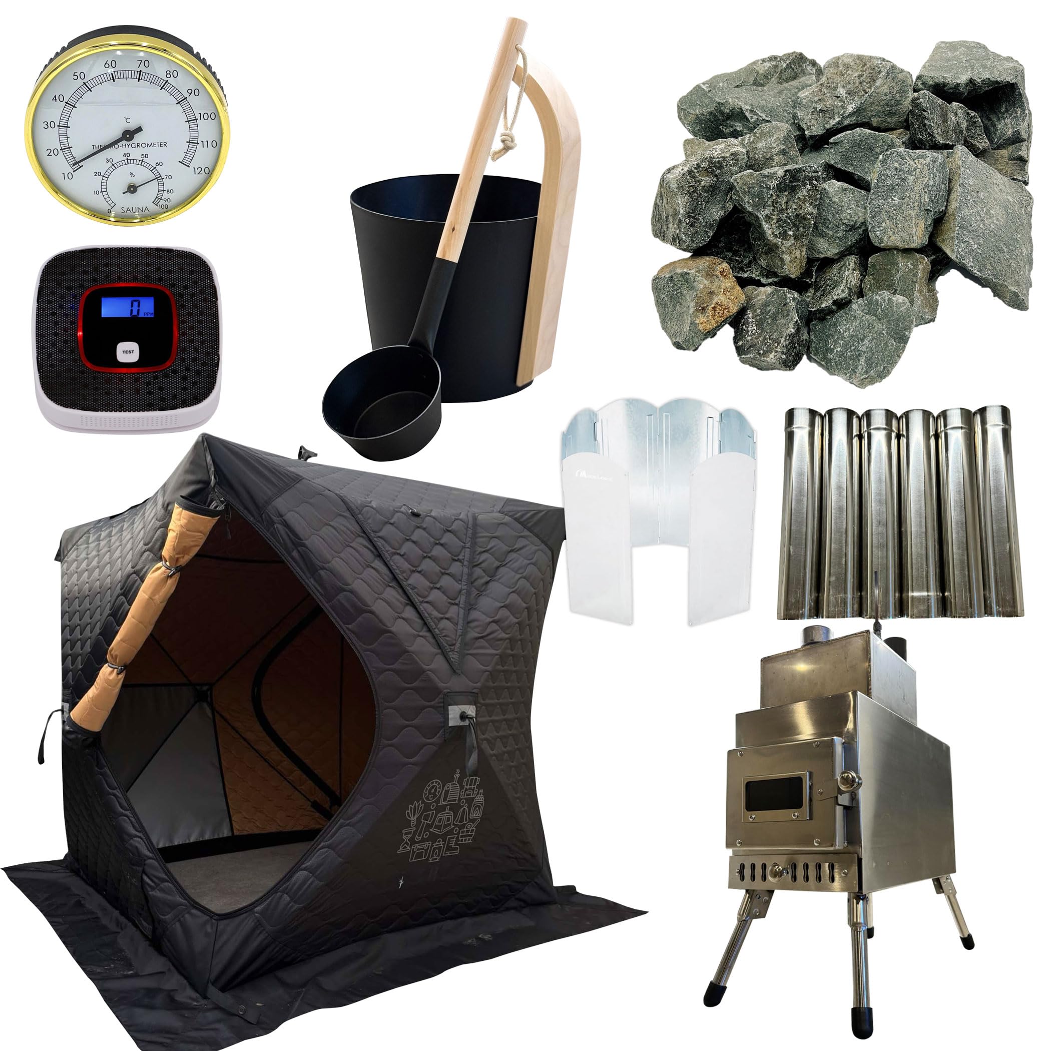 【アウトレット】AMBER サウナテントミニ2　HxGN BLACK１人～２人用 SAUNA TENT MINI2(サウナテントミニ2） HxGN BLACK 1人～2人