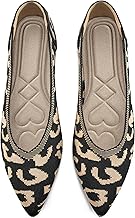 HARENCE Women's Flats Ballet Shoes: Comfortable Pointed Toe Soft Knit Flat Casual Slip On Work Dress Shoes for Walking Wedding Dating