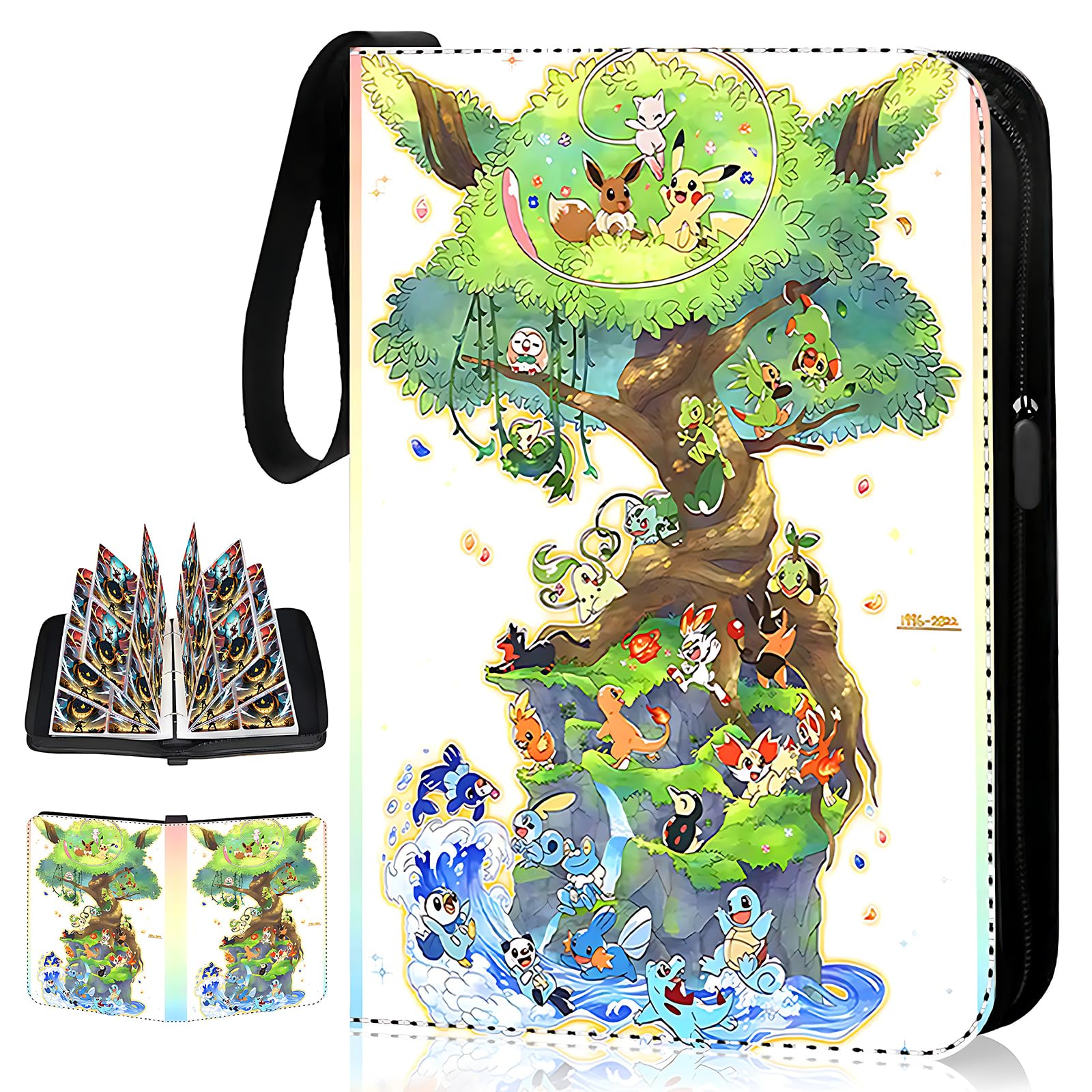 Lnxquizzic Sammelalbum für Karten, 55 Seiten 440 Karten Kapazität Sammelkarten Album, Sammelalbum 4-Pocket, Karten Ordner Hefte, Tragbarer Wasserdichter Kartenhalter Sammelheft, Geschenk für Kinder.