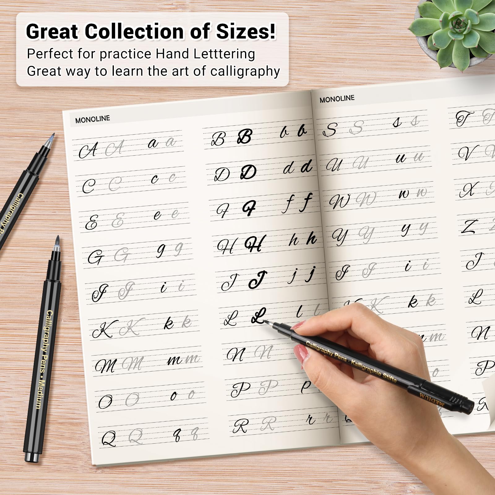 Kit Calligraphie Débutant - 7 Stylos Plume Avec Pointes Différentes (0.5 à 2.9 Mm) + 40 Cartouches D'encre 13 Couleurs - 5