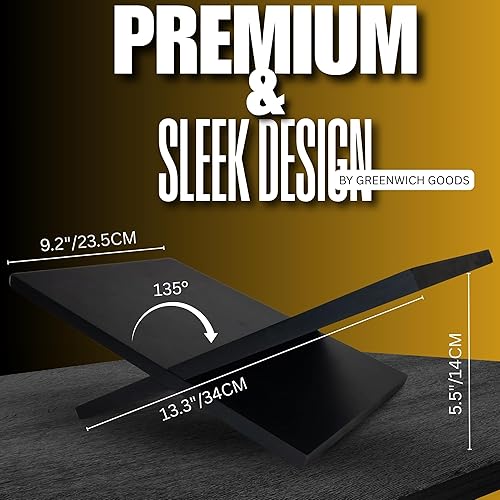 Miniatura 4 de Soporte para libros de madera maciza, soporte grande de madera de roble negro con marco cruzado para libros y exhibición para mesa de centro y