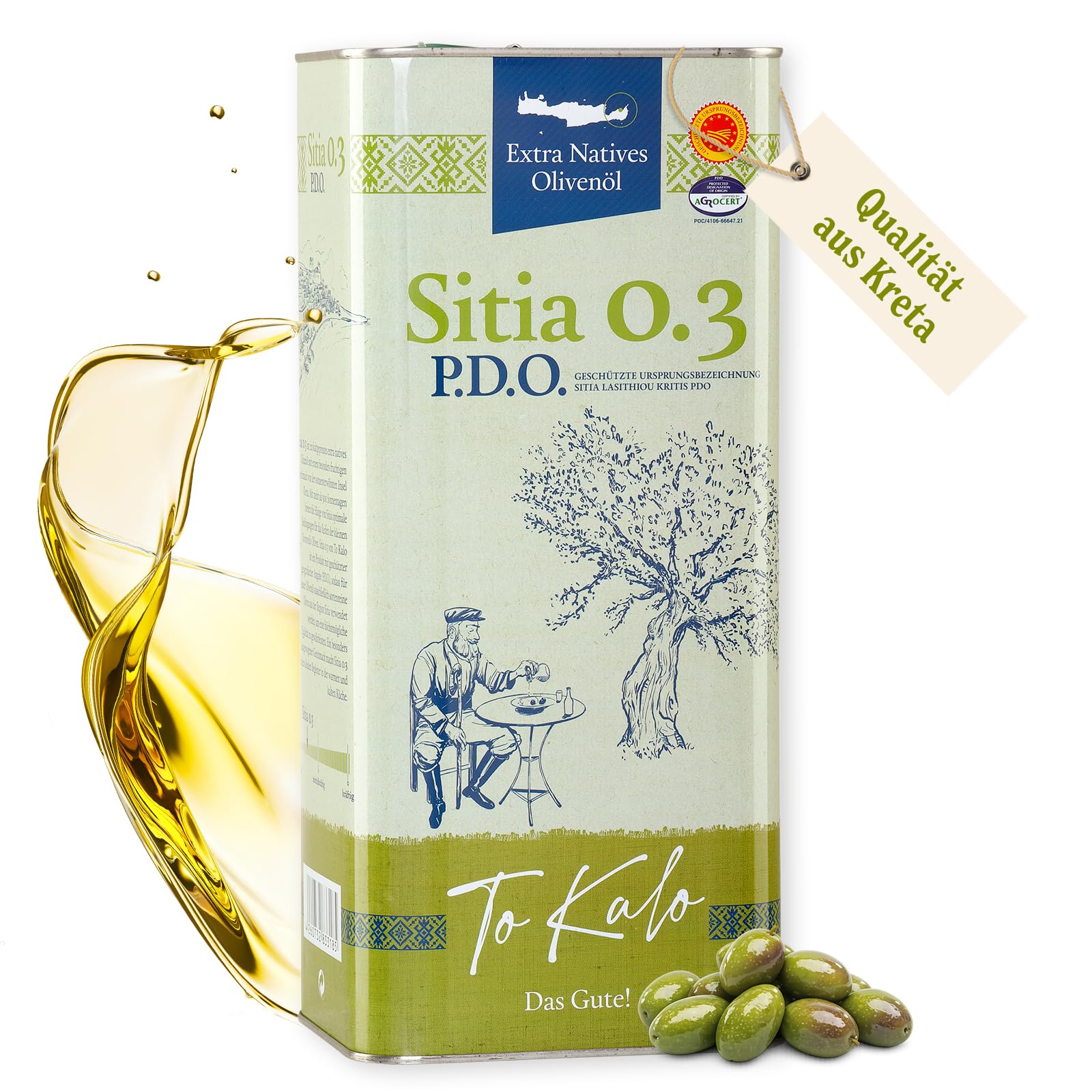 ToKalo Sitia Olivenöl 5L - 100% Koroneiki Oliven - neue Ernte 25/26 - extra nativ, kaltgepresst & laborgeprüft - mild-fruchtig - Handarbeit aus Kreta