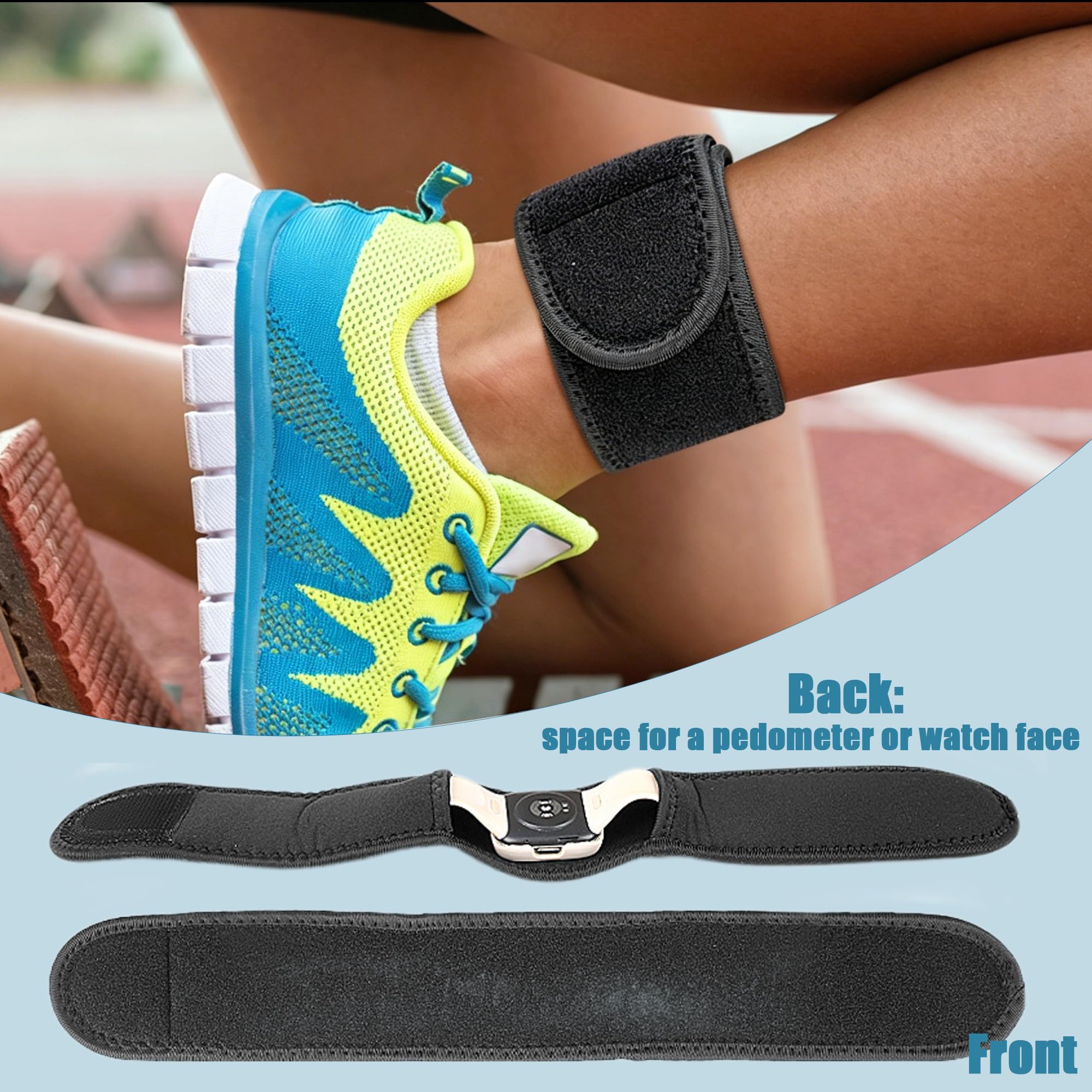 Sangle Cheville podomètre réglable Sport avec Fermeture Auto-agrippante réglable Fitness Tracker Compatible podomètre Connectée Course à Pied Marche