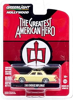 Greenlight 1981 Dodg-e Diplomat Yellow (Bill Maxwell's) The Greatest American Hero (1981-1983) TV Series 1/64 Diecast Model Car 44920 A