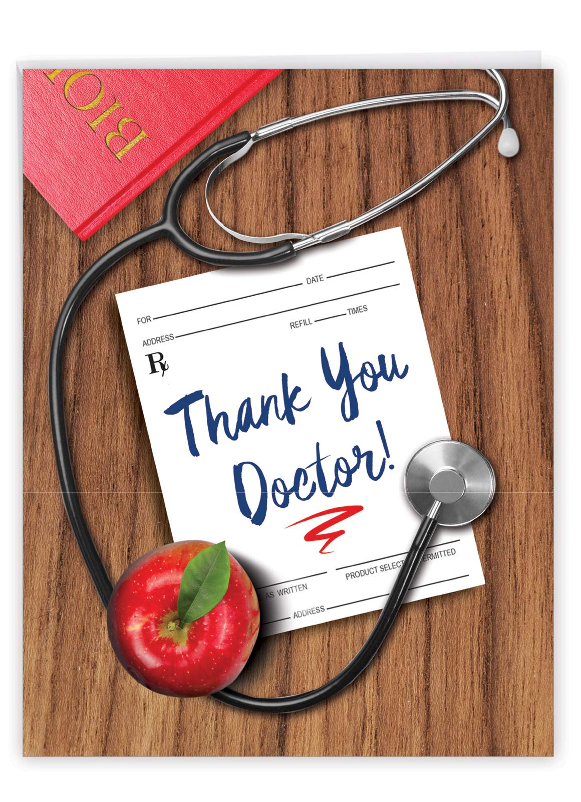 NobleWorks - Jumbo Thank You Card for Nurse and Doctor (8.5 x 11 Inch) - Big Gratitude Greeting Card with Envelope, Health Care Worker - Doctor