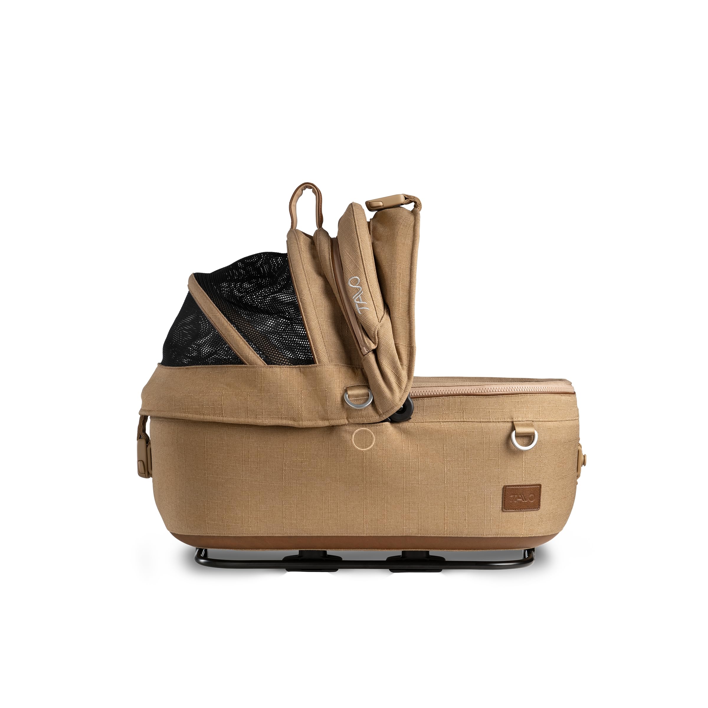 Tavo Maeve Small Flex‑Griff Haustier‑Autositz mit ISOFIX‑Bodenplatte, 2 Matratzenauflagen, Geeignet für Hunde & Katzen bis 12 kg (Sable)