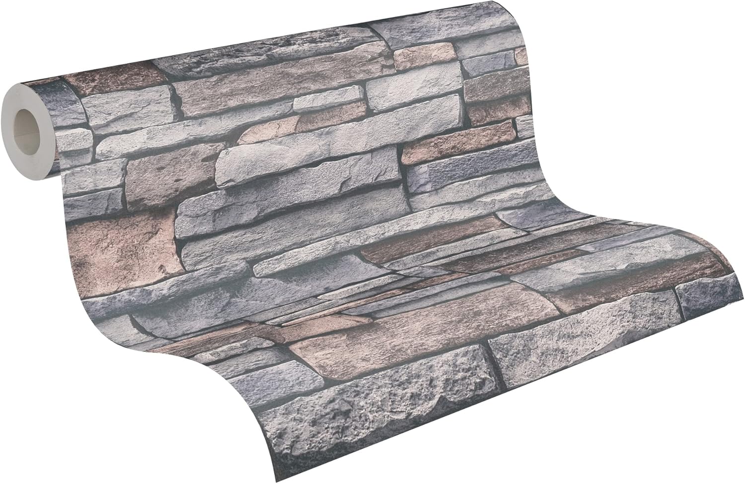 A.S. Création Wallpaper Industrial Design - Grey, Beige - Stone Wallpaper 395.99in x 20.87in Made in Germany - 388132