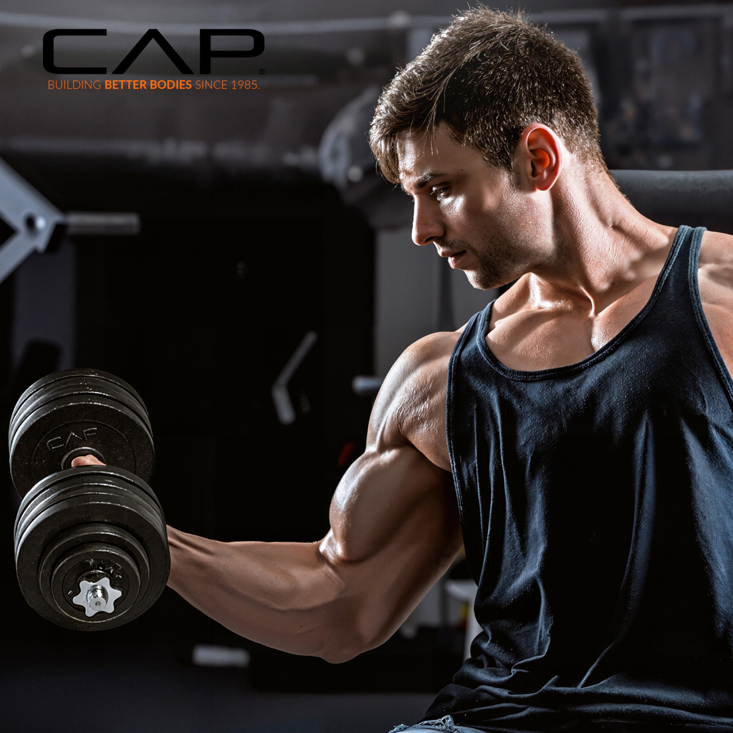 CAP Barbell 23,8 kg regulowany zestaw hantli, pojedynczy, czarny