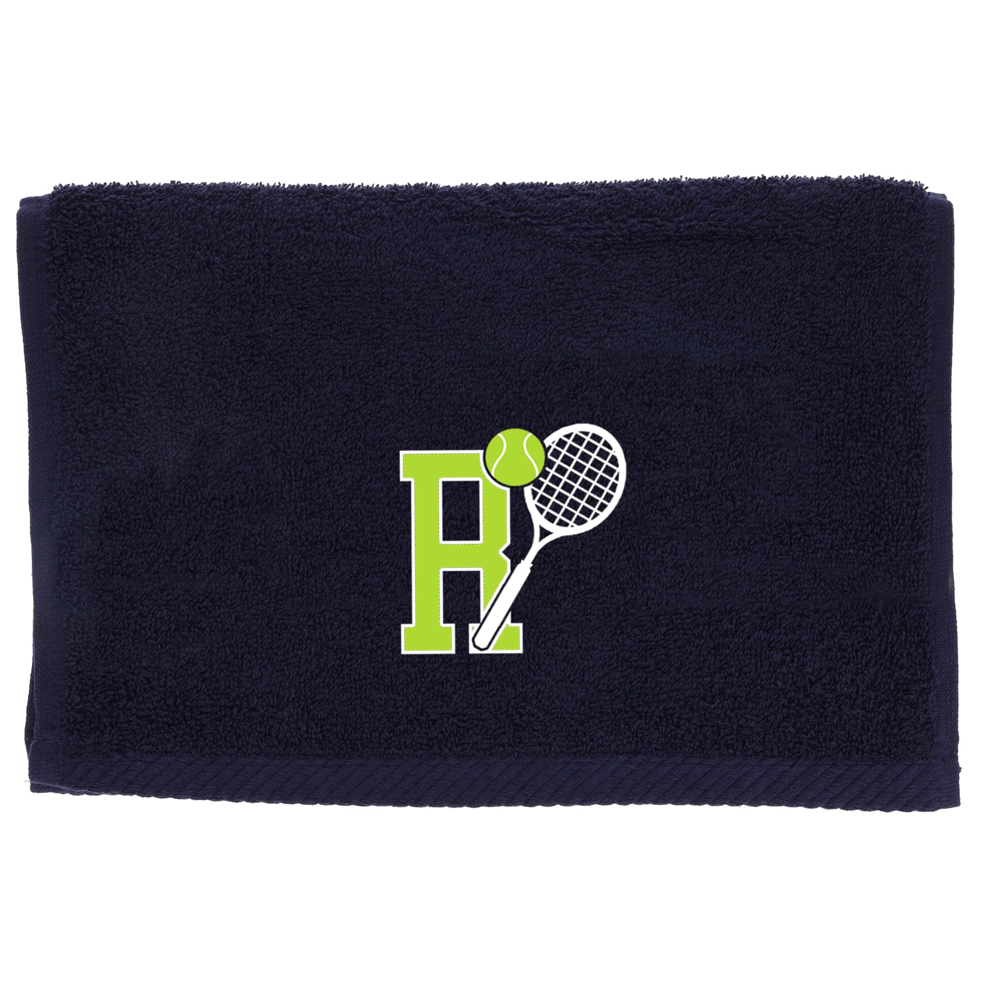 Always Looking Good Tennis Towel with Monogrammed Embroidery Initial Gift for Men & Women, Training Accessory Gift, Gym Towel Present for Tennis Players Birthday, Retirement, Christmas - Navy, R