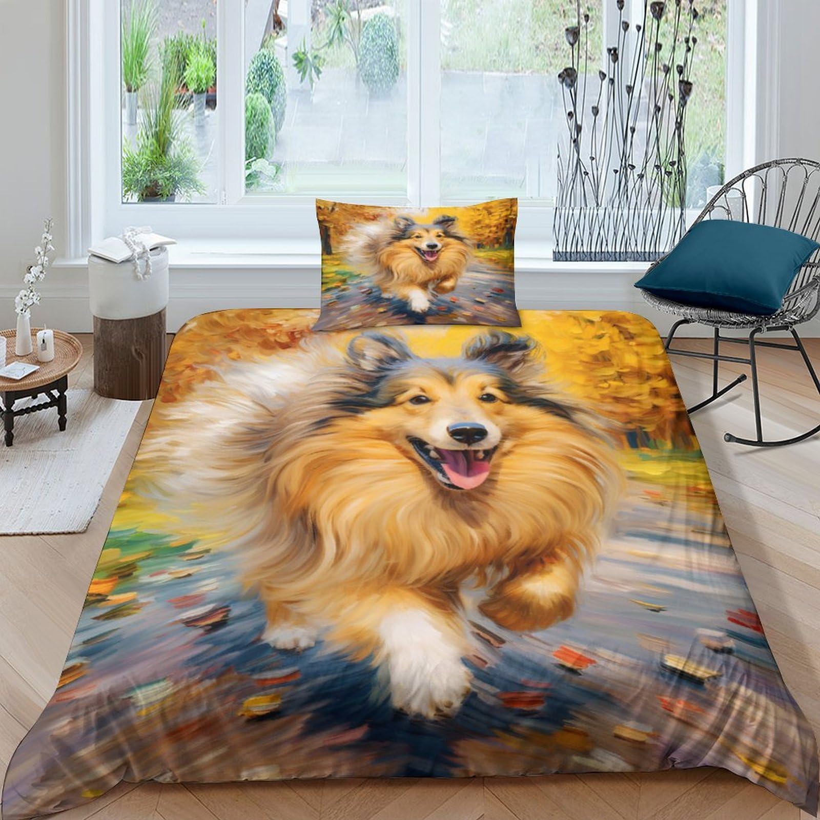 Housse de couette Sheltie pour remplacer le linge de lit rêche et chaud