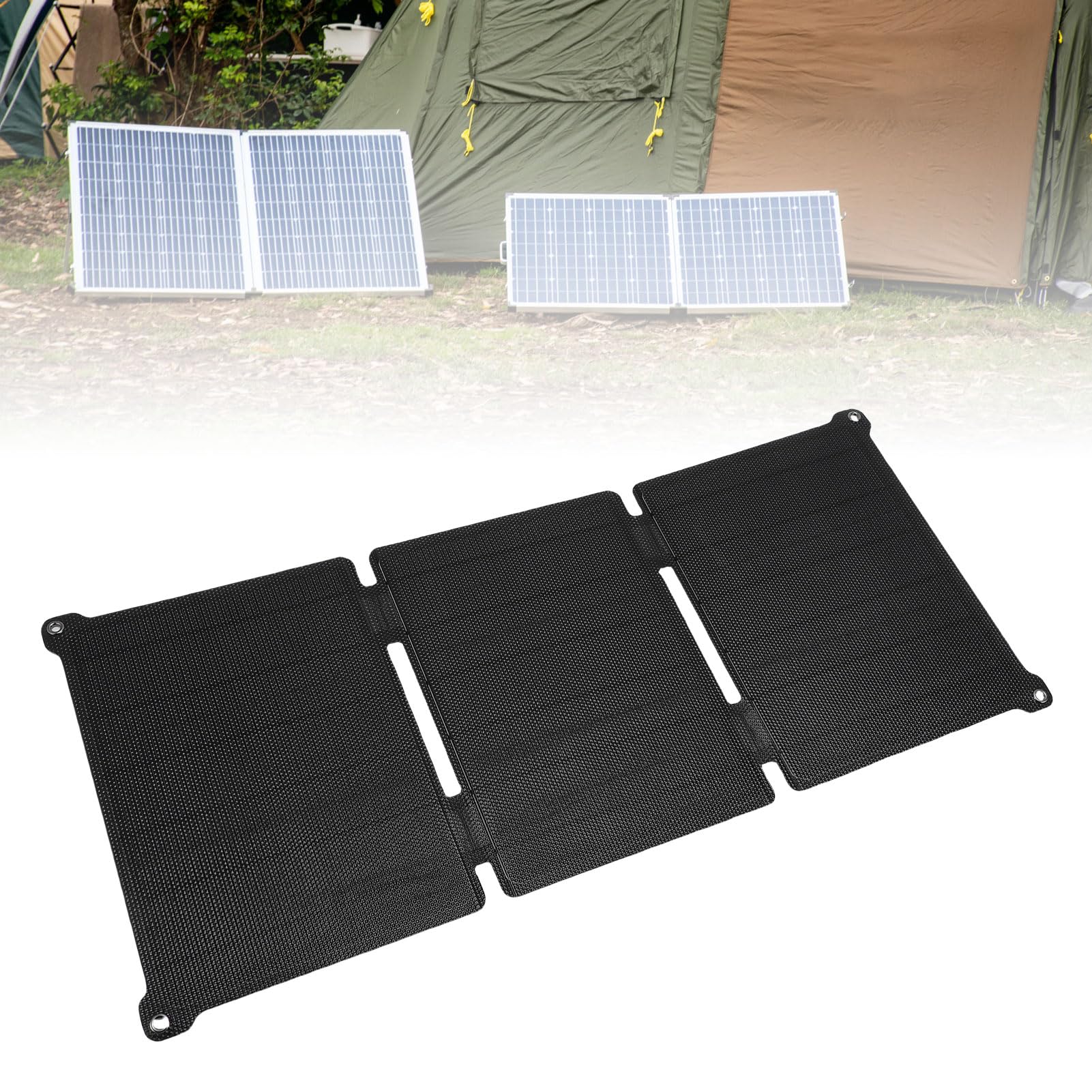 Chargeur Solaire Pliable 30W pour Appareils de Charge Rapide Idéal pour le Camping et la Randonnée Silicone Monocristallin ETFE