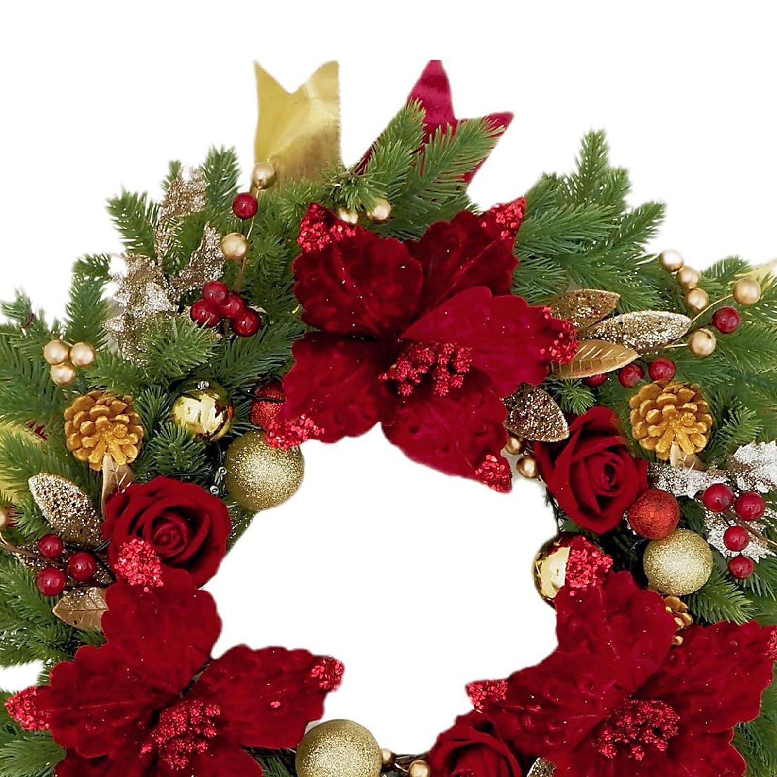 18/22/26 Zoll Große Weihnachtskränze (für Haustüren), Realistische Künstliche Tannenzapfenkränze, Perfekt For Hauseingänge, Wände, Fenster, Treppenhäuser(19.7x19.7in)