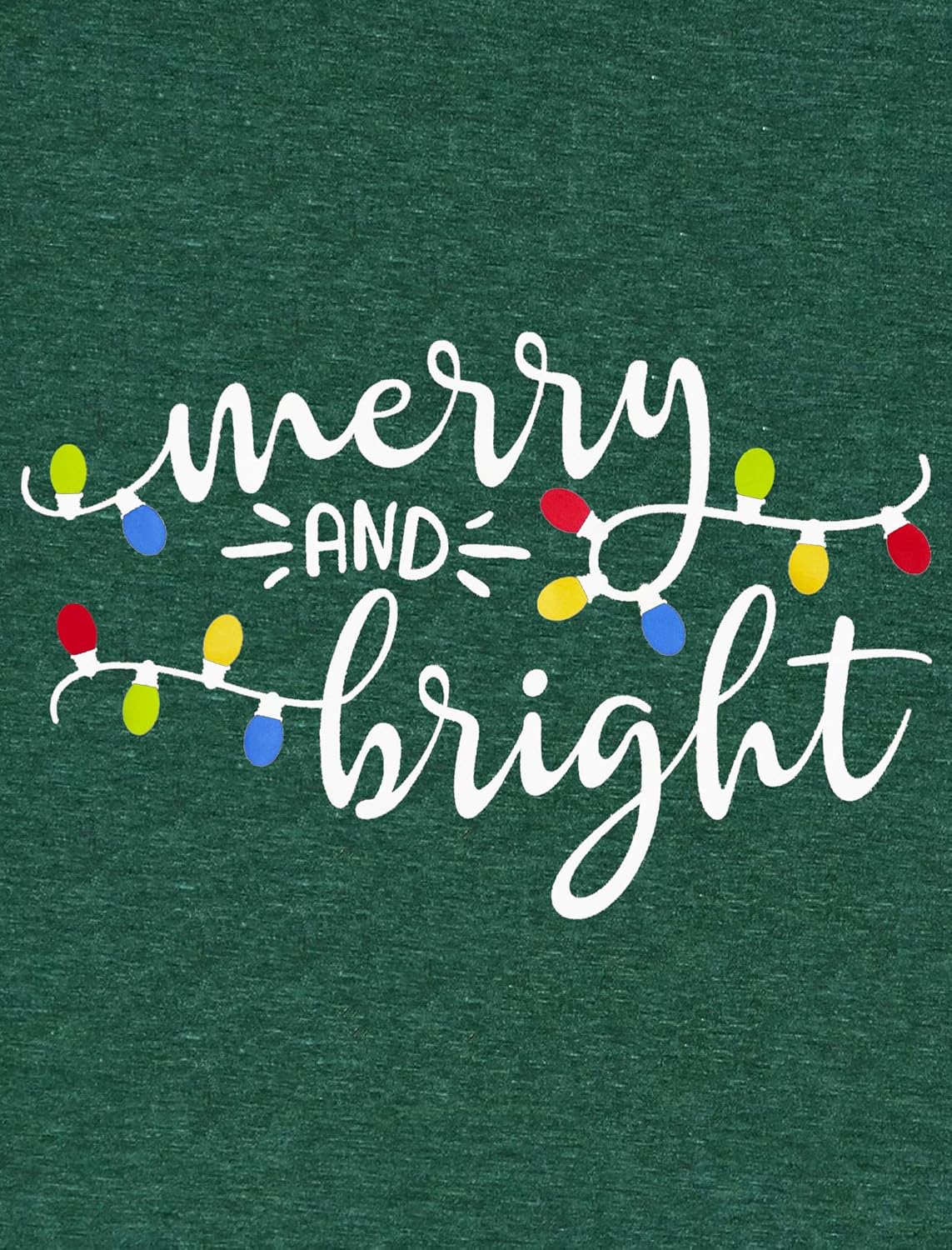 MAIHUN Christmas Shirts Womens Merry and Bright Shirt Xmas Holiday Tshirt Christmas Lights Tee Tops - Image 4