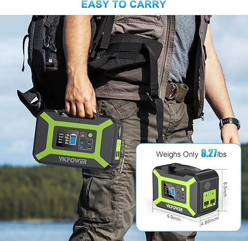 Miniatura 9 de Estación de energía portátil de 300 W (pico 600 W), generador solar de batería de litio de respaldo de 296 Wh con salida de CA de 110 V, salida