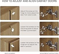 Vista 9 de BELLEZE Aparador Modular Acanalado Buffet con Almacenamiento, Mesa Consola Moderna de Mediados de Siglo con Puertas Arqueadas Simétricas, Elegante