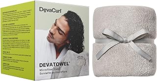 DevaCurl Microfiber Anti-Frizz Hair Towel - Gently Dries Curly Hair, Reduces Frizz & Damage, Gray